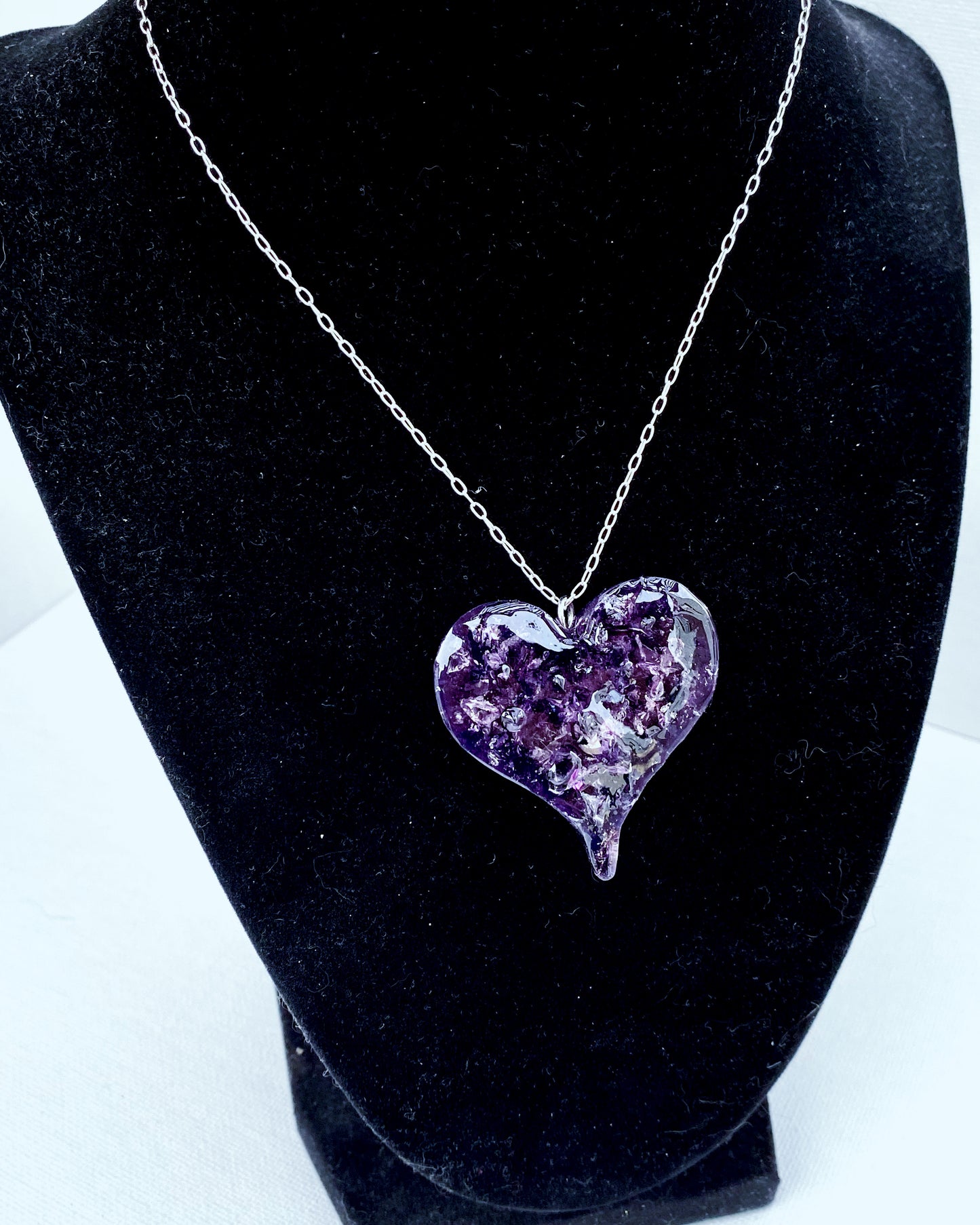 Lovely Purple Perfectly Imperfect Heart Necklace - Deep Violet