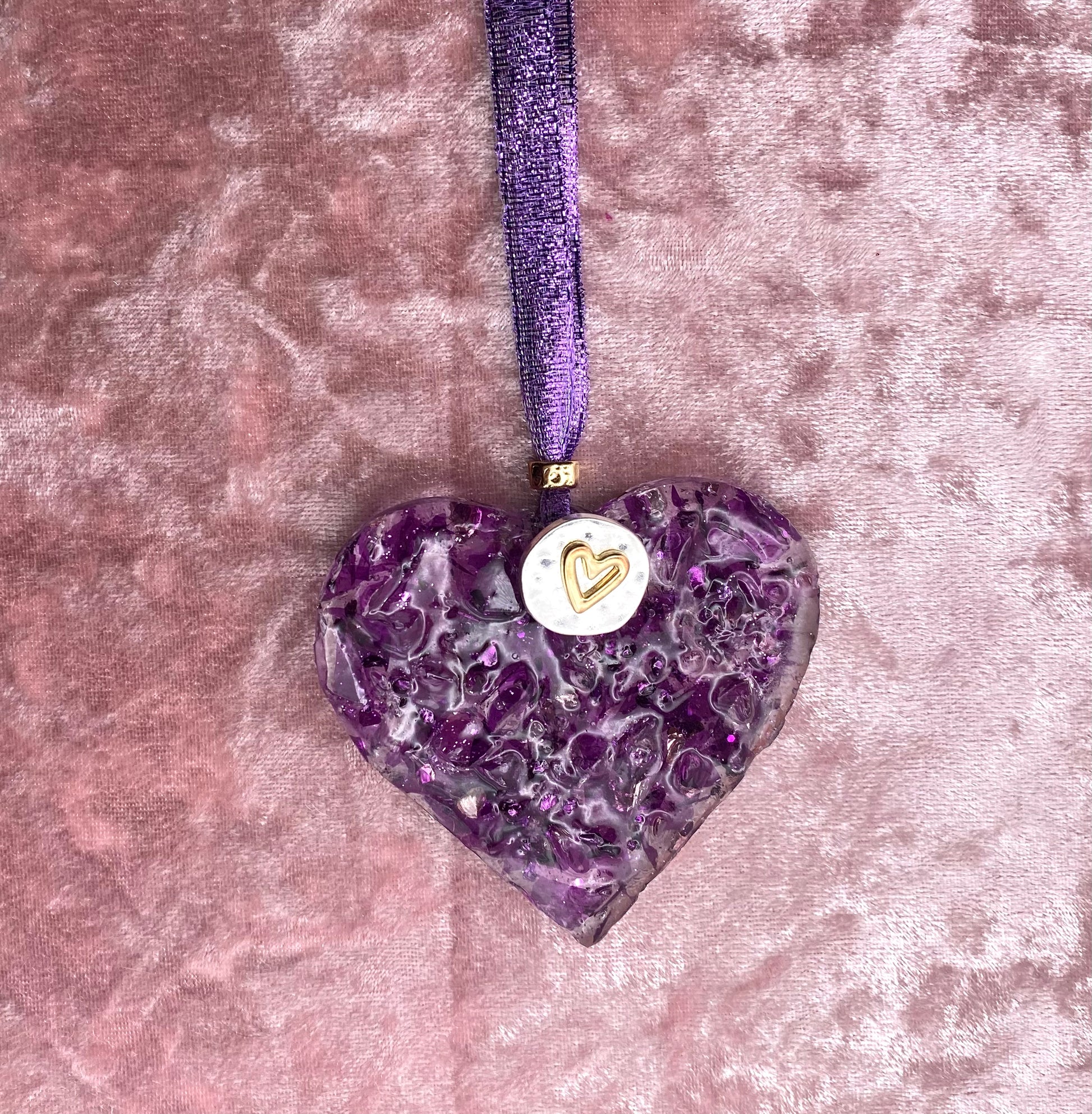 Perfect gift for mom, perfect gift for daughter. Purple gift heart. Unique birthday gift.