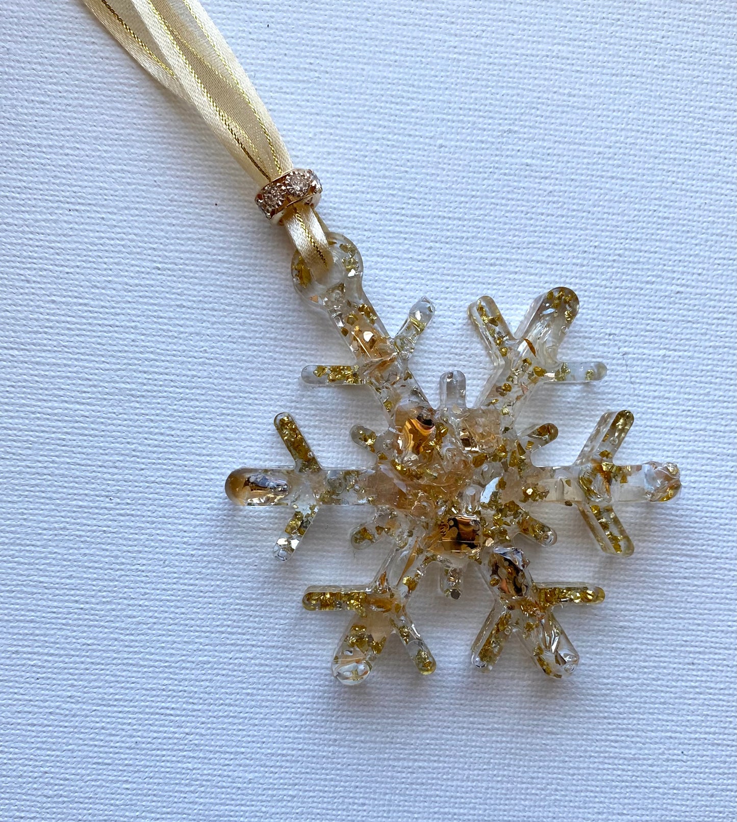 Golden Sparkle Magical Snowflake Christmas Ornament