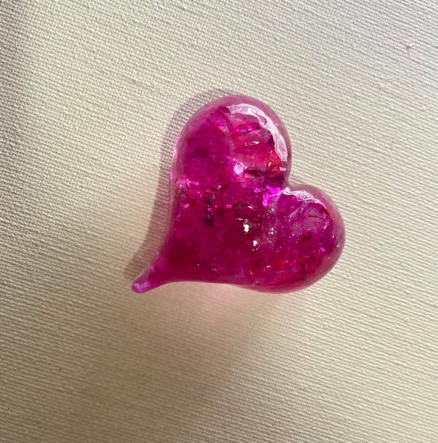 Bright Pink Perfectly Imperfect Heart Paperweight - Small