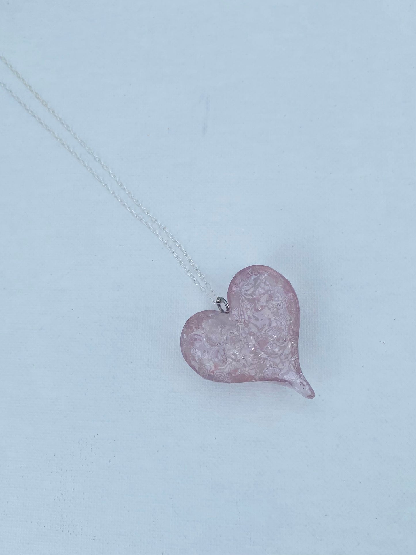 Baby Pink Perfectly Imperfect Heart Necklace - Light Pink