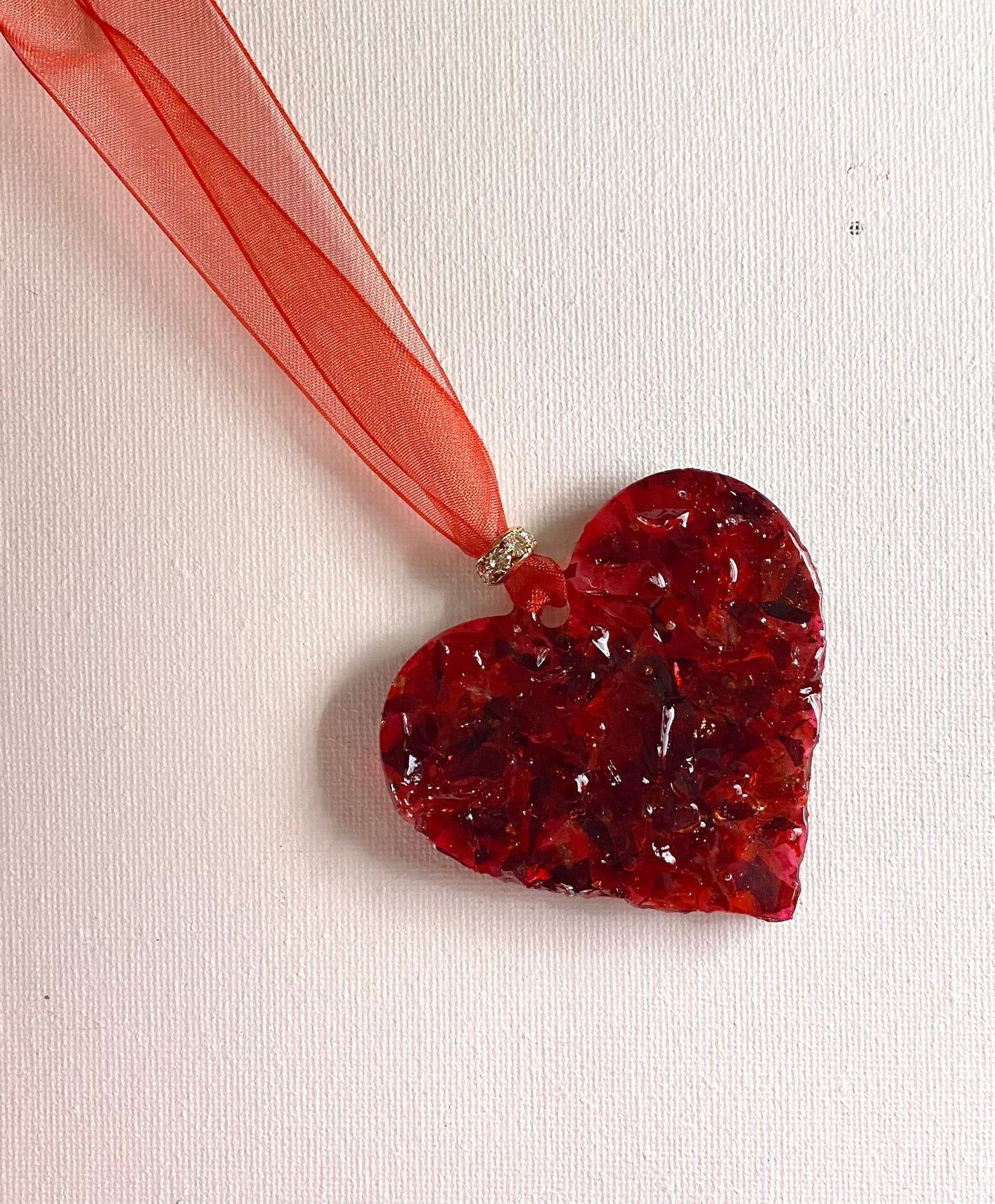 True Love Perfectly Imperfect Heart Ornament - Valentine Red