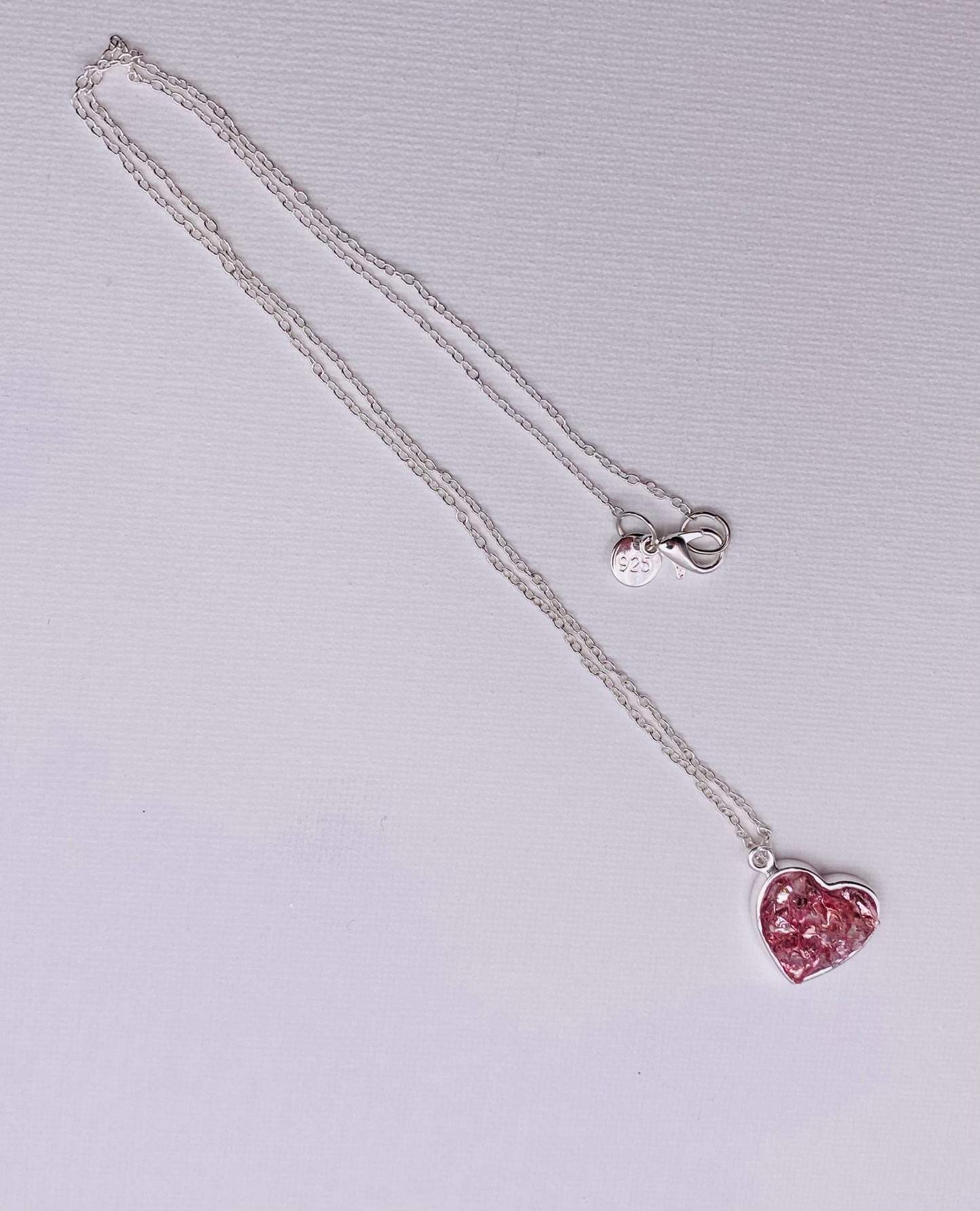 Princess Pink Perfectly Imperfect Heart Sterling Silver Necklace