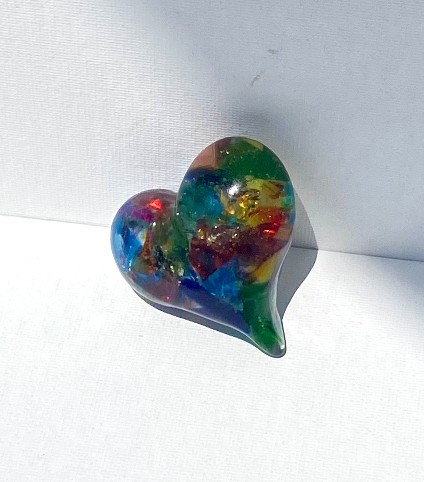 Rainbow of Colors Perfectly Imperfect Heart Paperweight