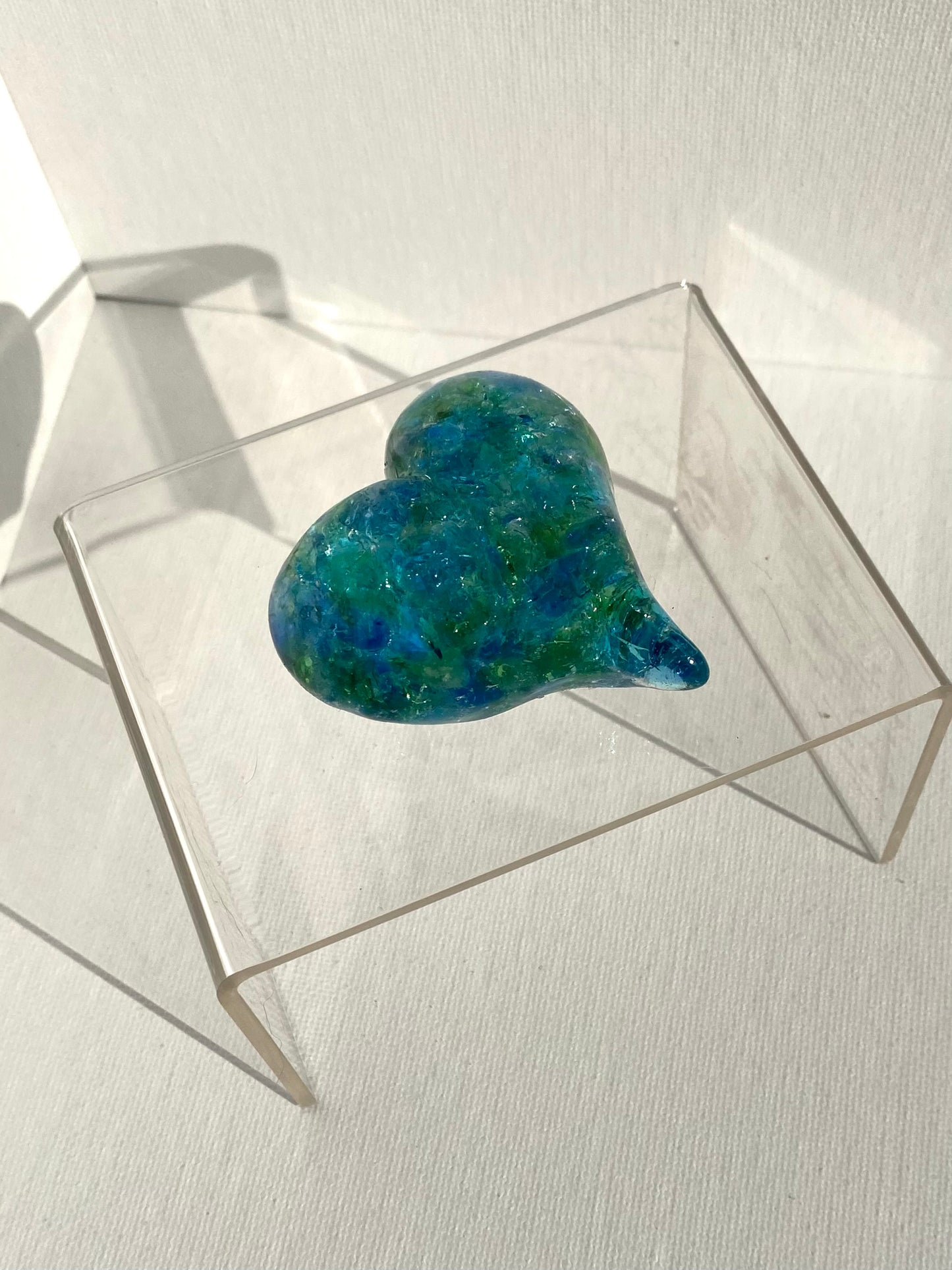 Sea Glass Coastal Perfectly Imperfect Heart Paperweight - Small