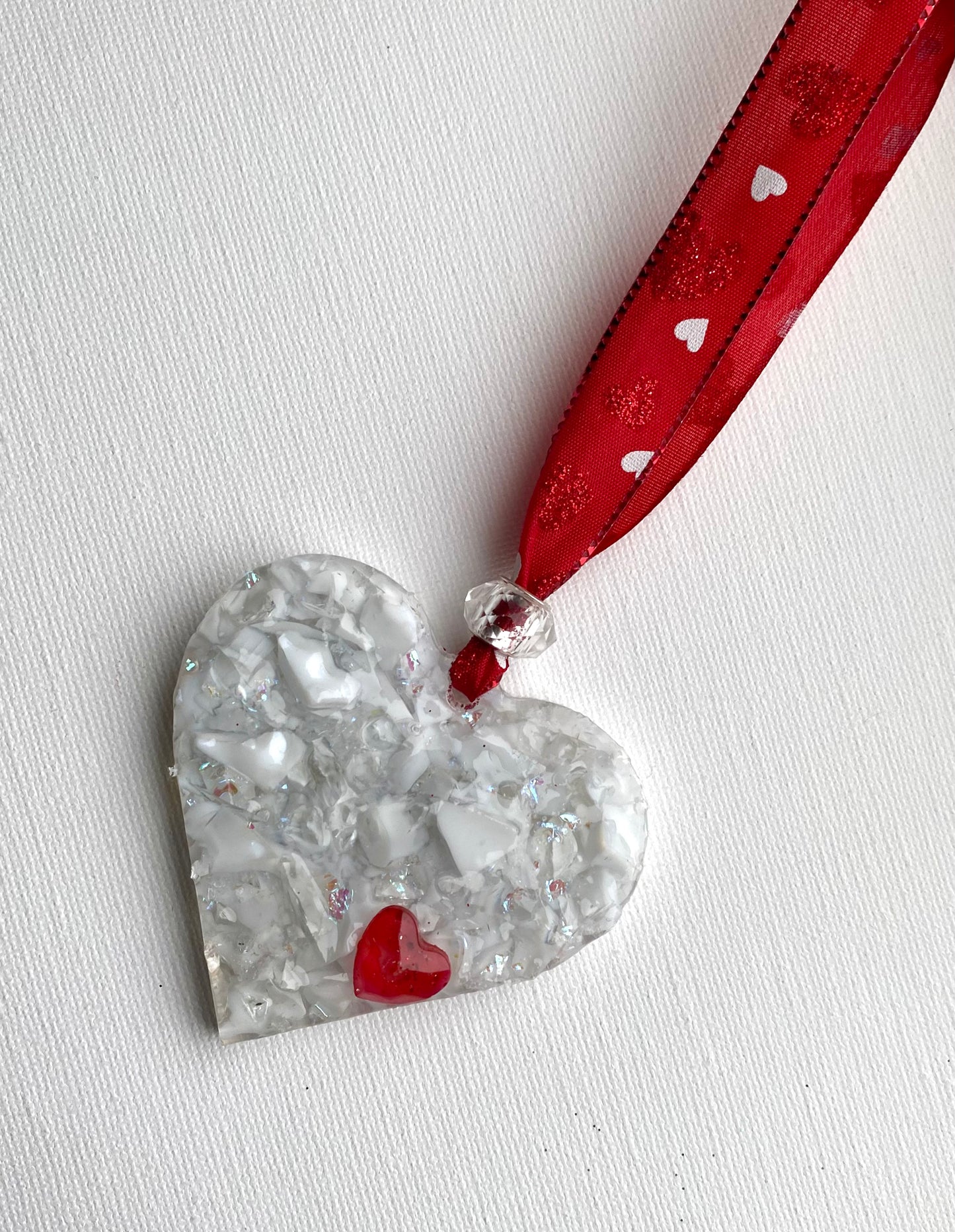 Heart of Hearts Perfectly Imperfect Heart with Heart Ornament - Red and White