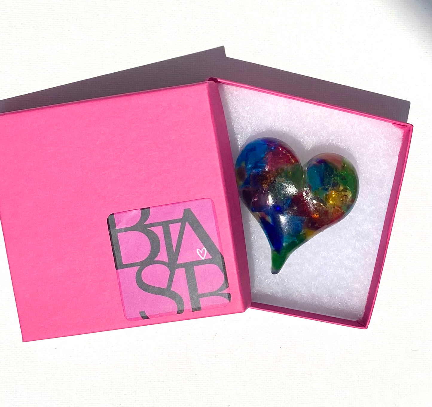 Rainbow of Colors Perfectly Imperfect Heart Paperweight