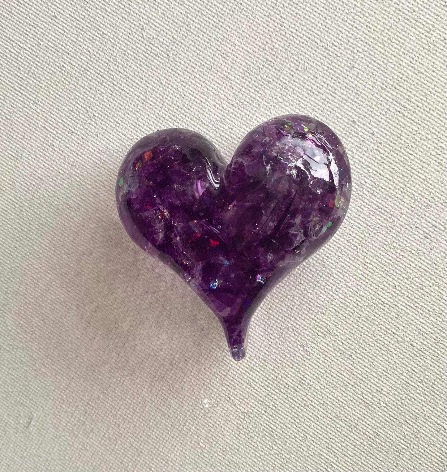 Purple Perfectly Imperfect Heart Paperweight - Small