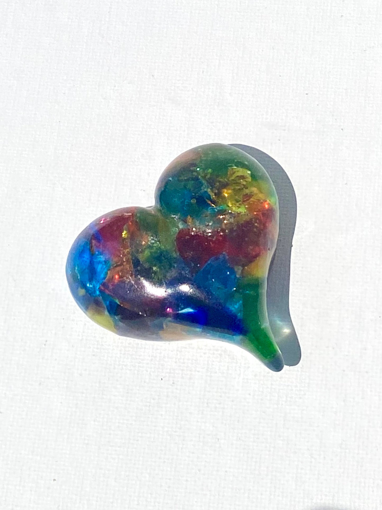 Rainbow of Colors Perfectly Imperfect Heart Paperweight