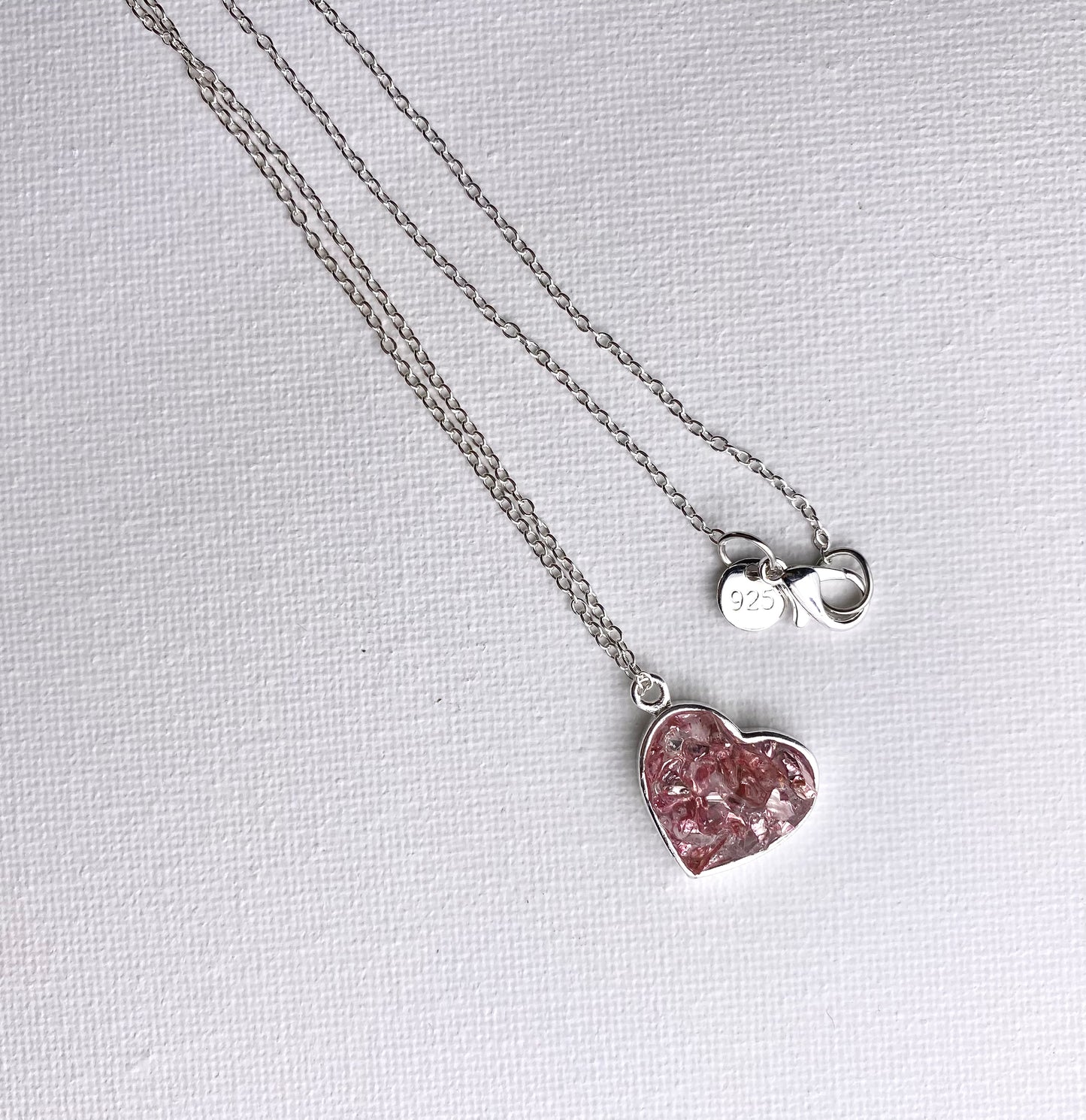 Princess Pink Perfectly Imperfect Heart Sterling Silver Necklace