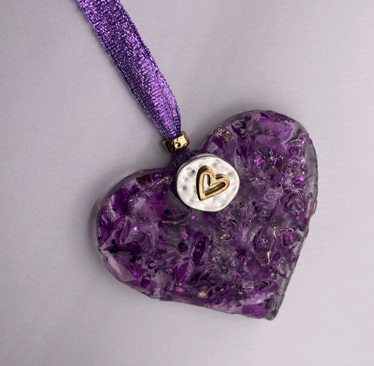 Purple Heart Gift Ornament February Birthday 