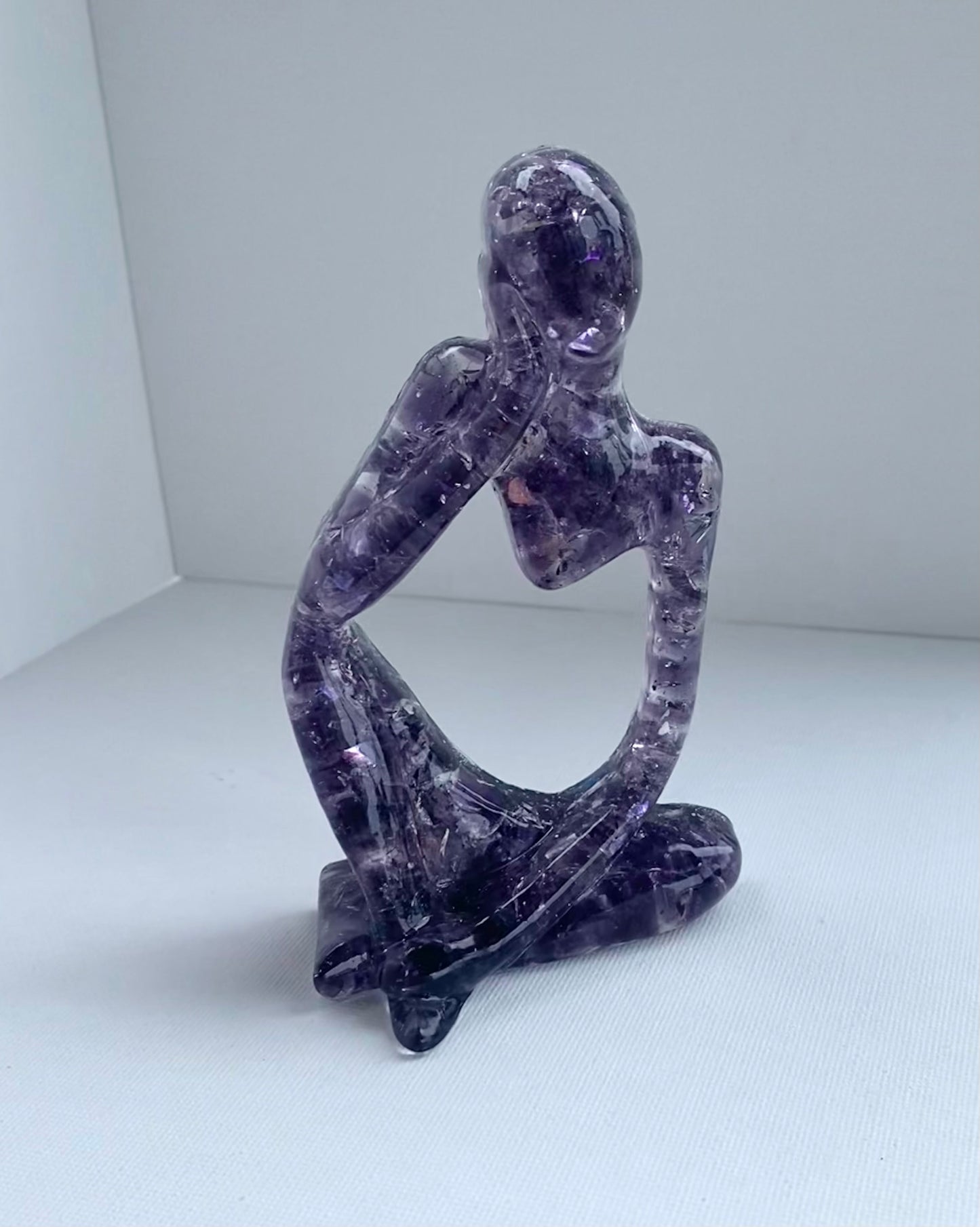 Mindful - Thinking and Dreaming - Purple Recycled Glass Art