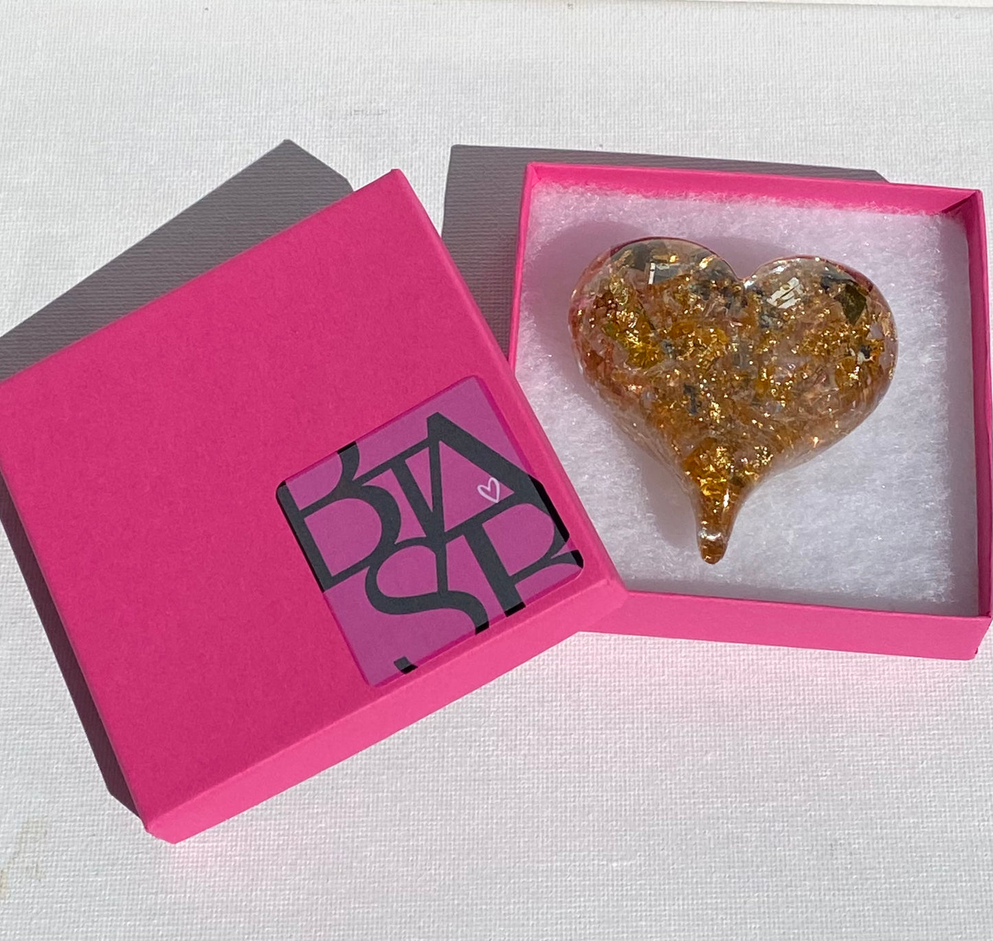 Golden Shine Perfectly Imperfect Heart Paperweight Medium