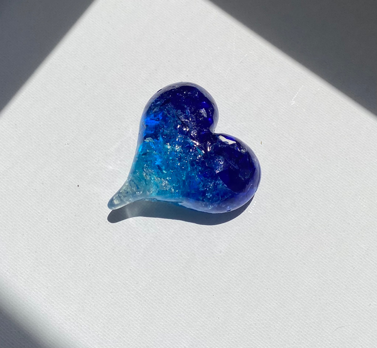 Blue Ombré Perfectly Imperfect Heart Paperweight - Small