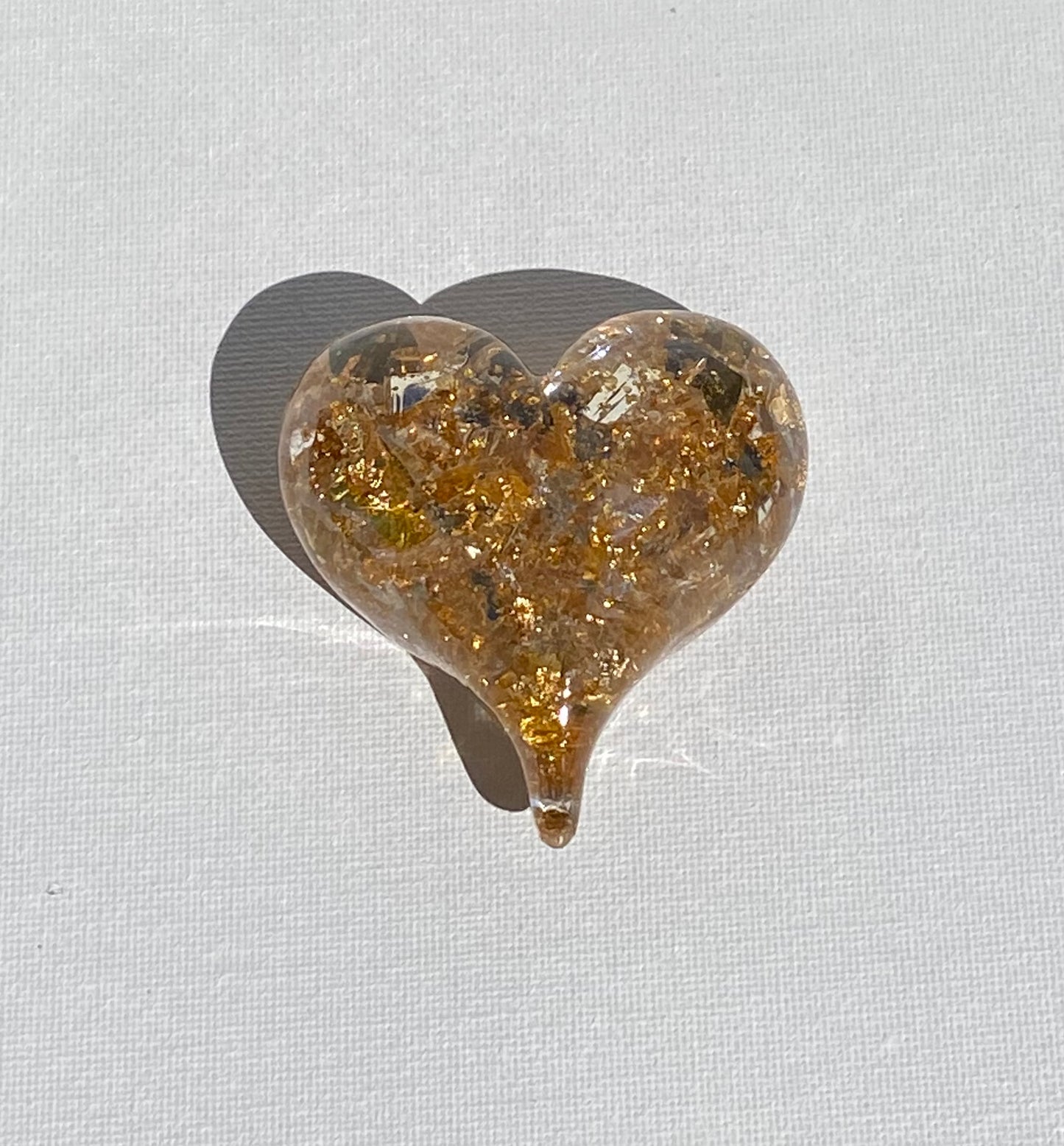 Golden Shine Perfectly Imperfect Heart Paperweight Medium