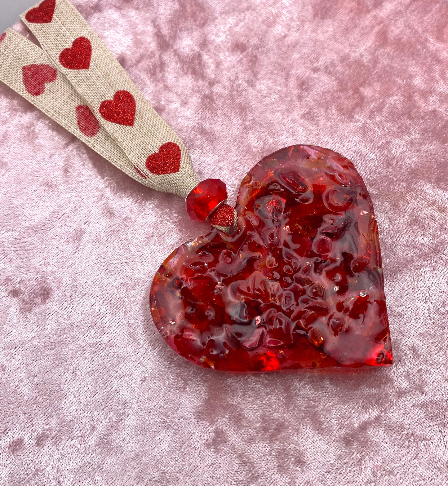 Sparkle Red Heart Perfectly Imperfect Heart with Heart Ornament - Hearts in Love