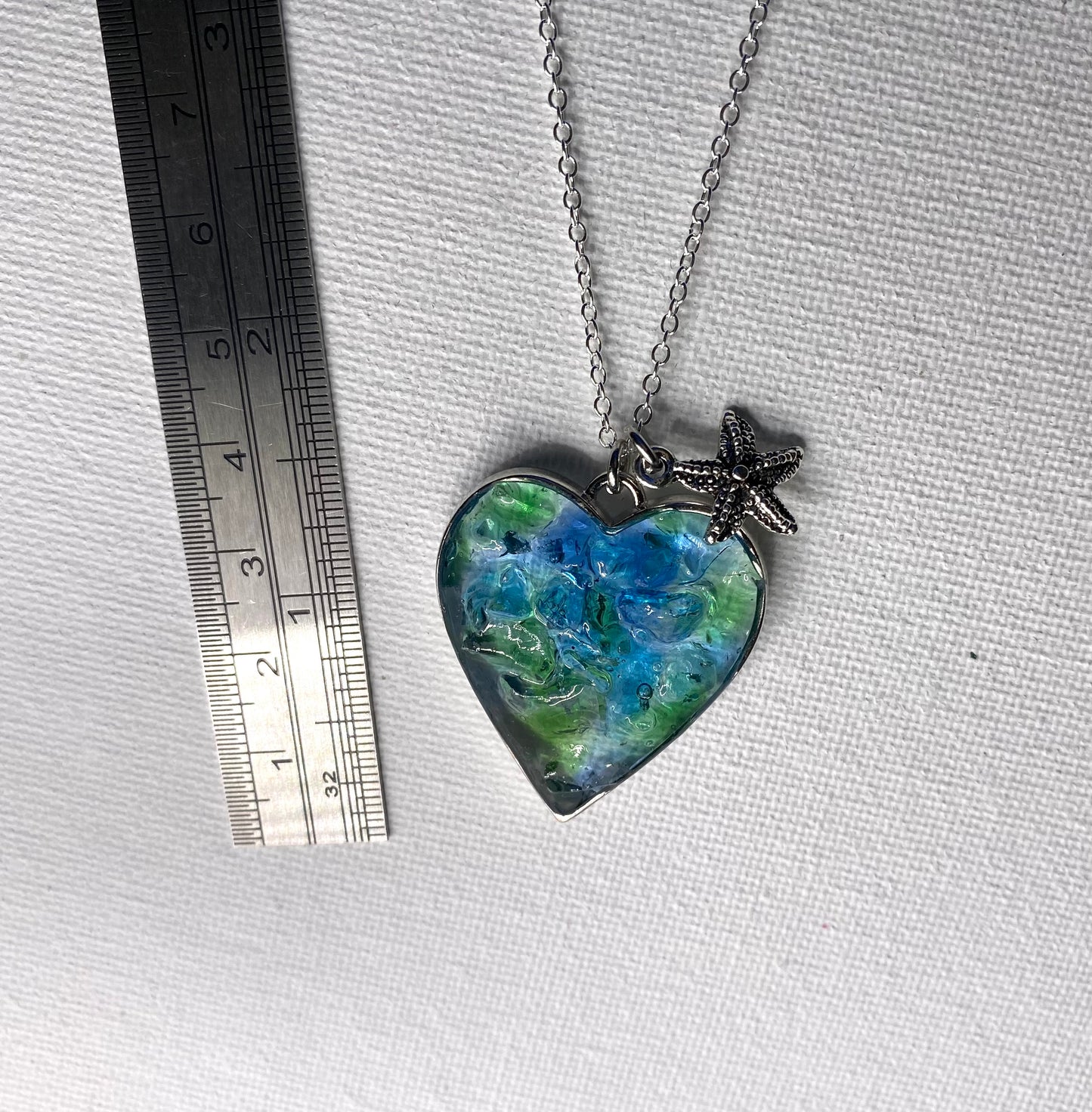 Coastal Perfectly Imperfect Heart Necklace - Made from Sea Glass & Recycled Glass