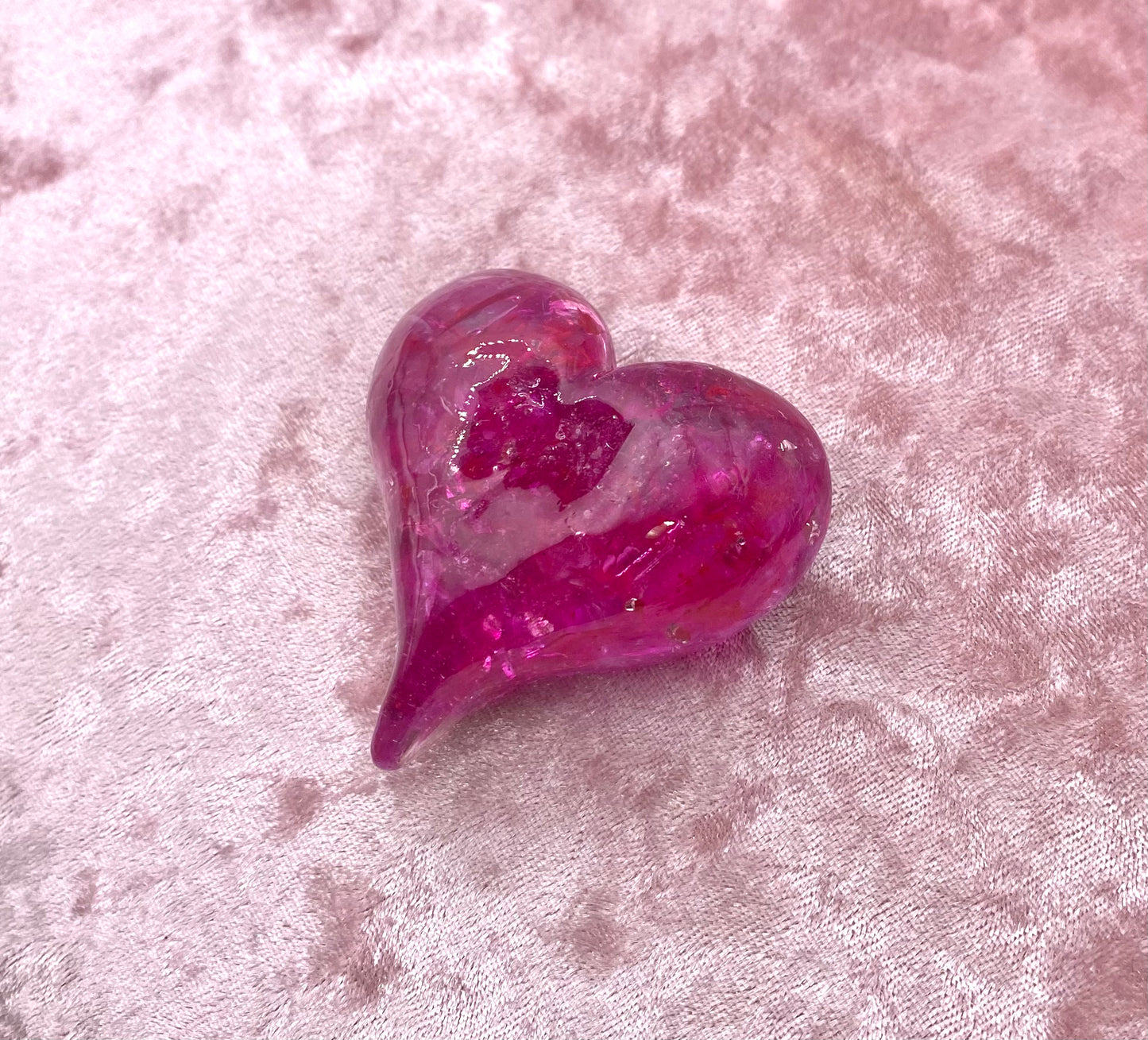 Bright Pink Perfectly Imperfect Heart Paperweight - Small