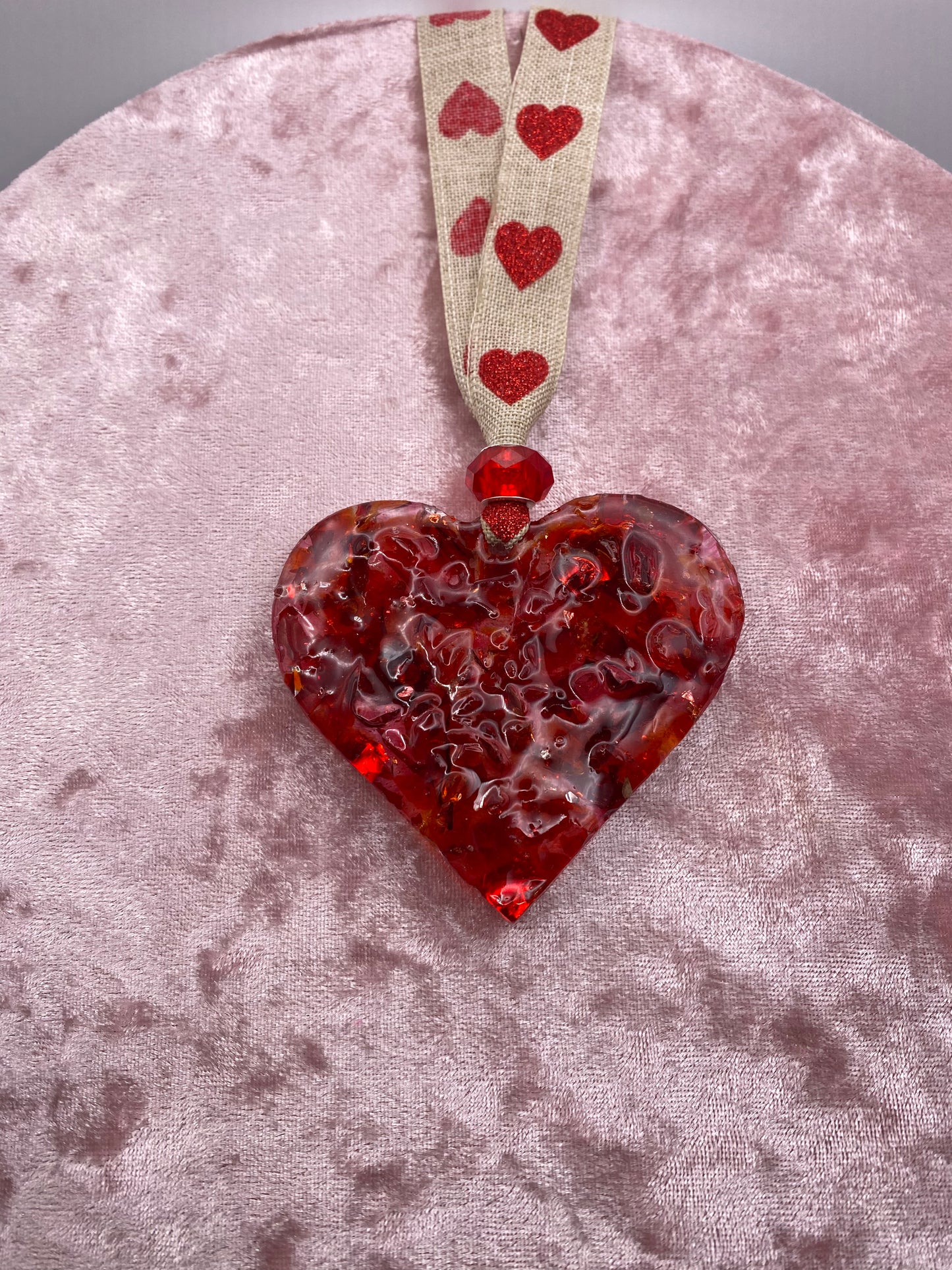 Sparkle Red Heart Perfectly Imperfect Heart with Heart Ornament - Hearts in Love