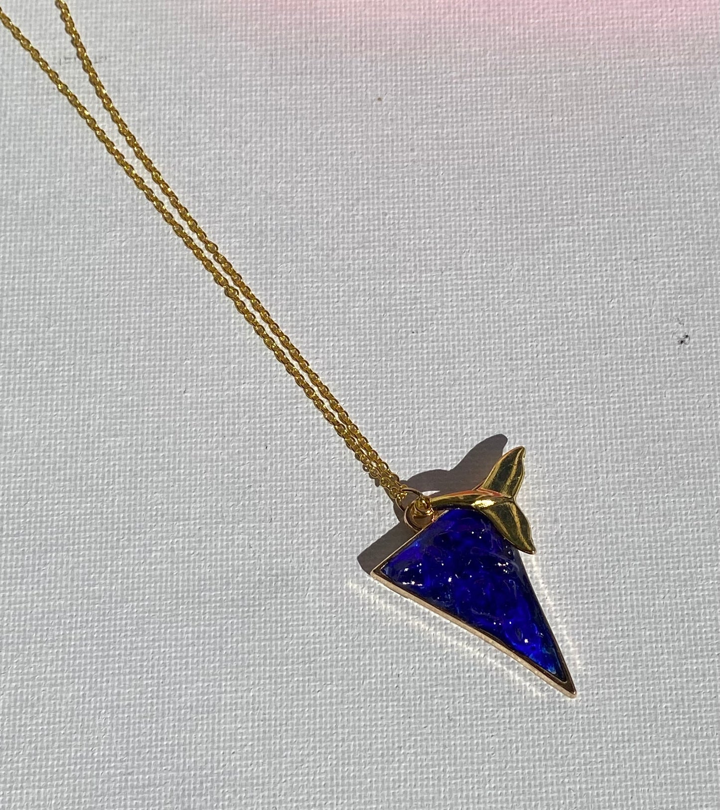 Whale Tail Cobalt Blue Necklace