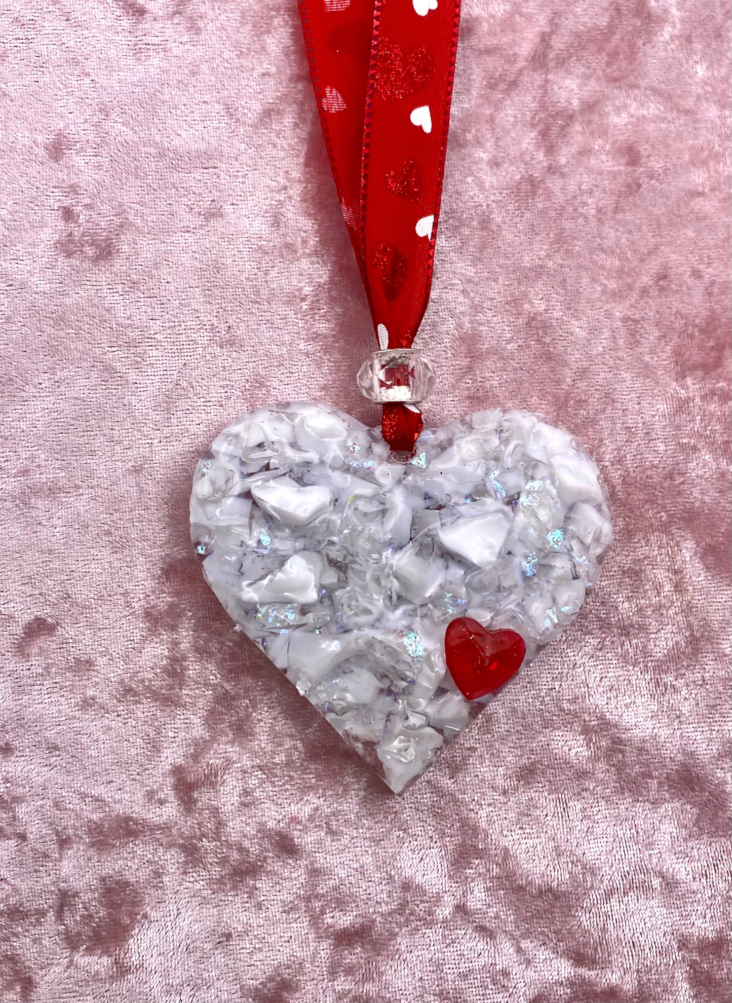 Heart of Hearts Perfectly Imperfect Heart with Heart Ornament - Red and White