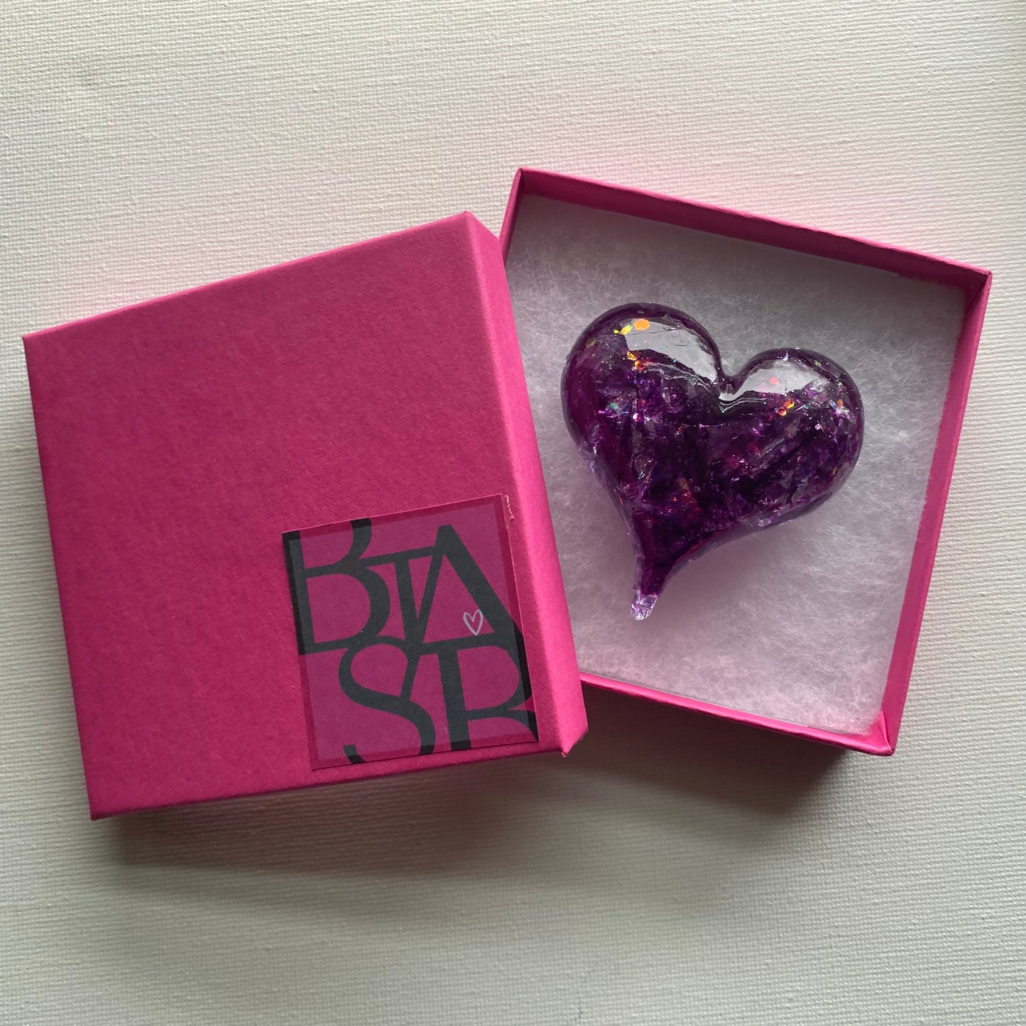 Purple Perfectly Imperfect Heart Paperweight - Small