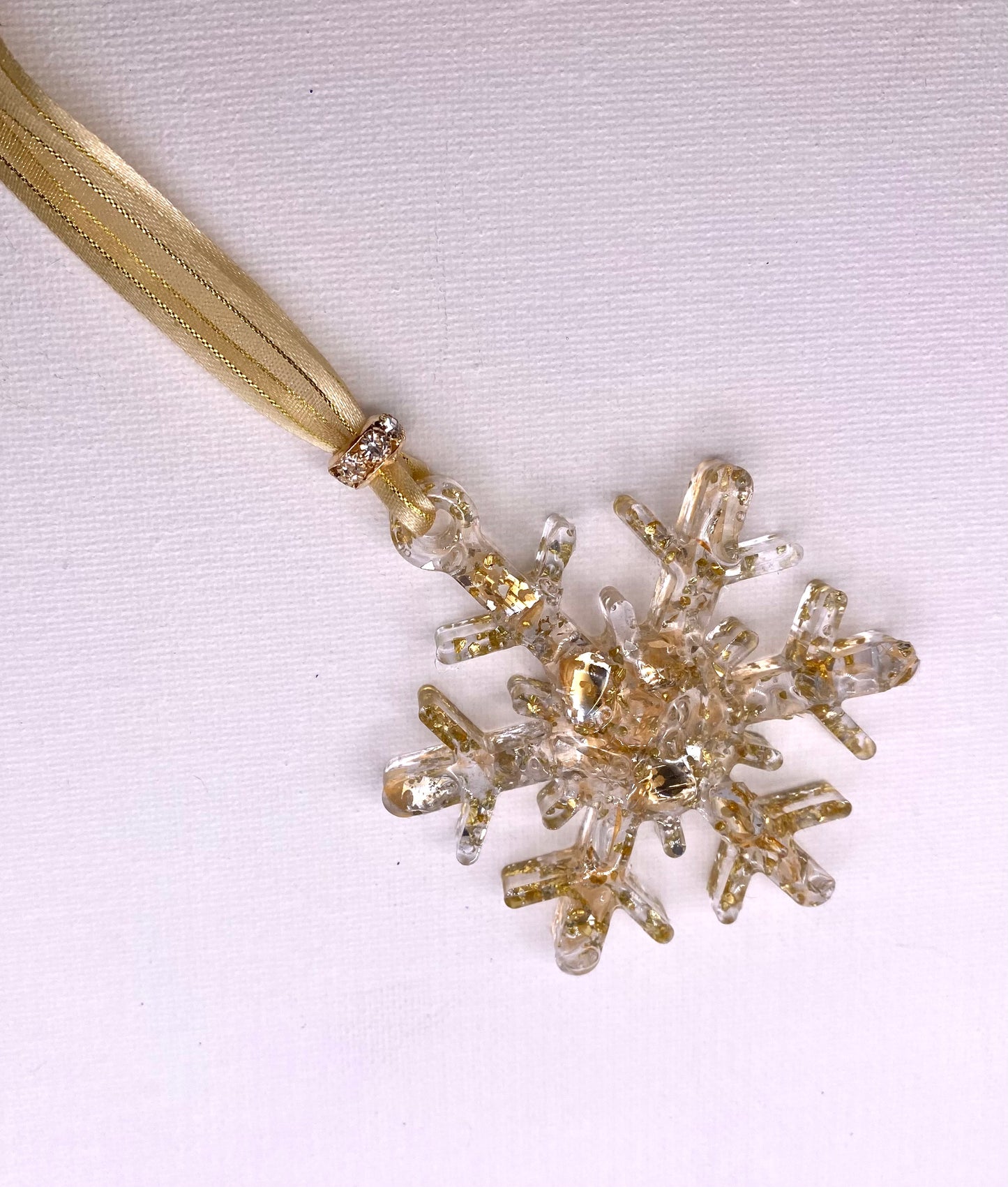 Golden Sparkle Magical Snowflake Christmas Ornament