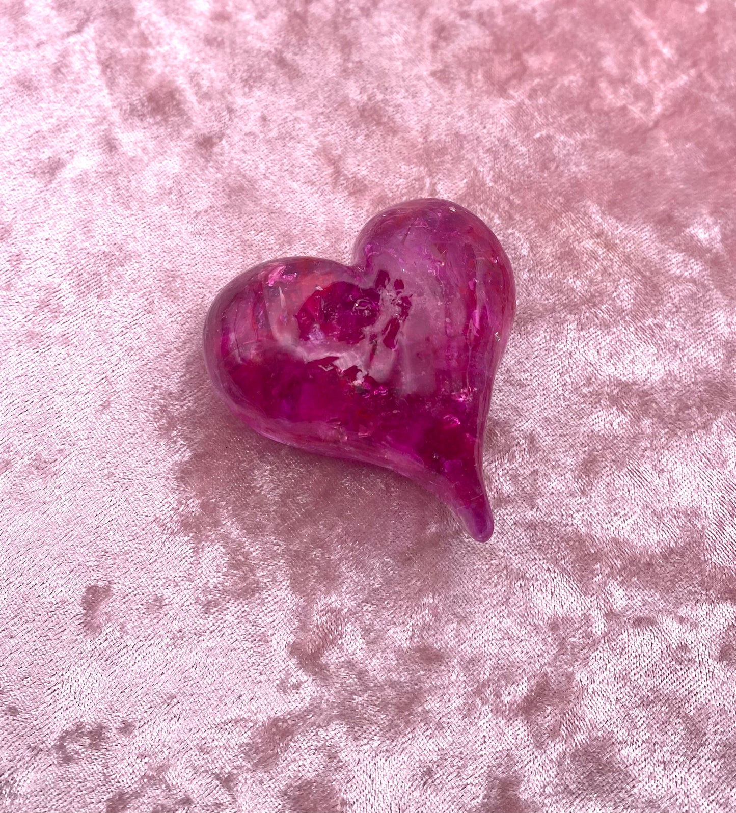 Bright Pink Perfectly Imperfect Heart Paperweight - Small