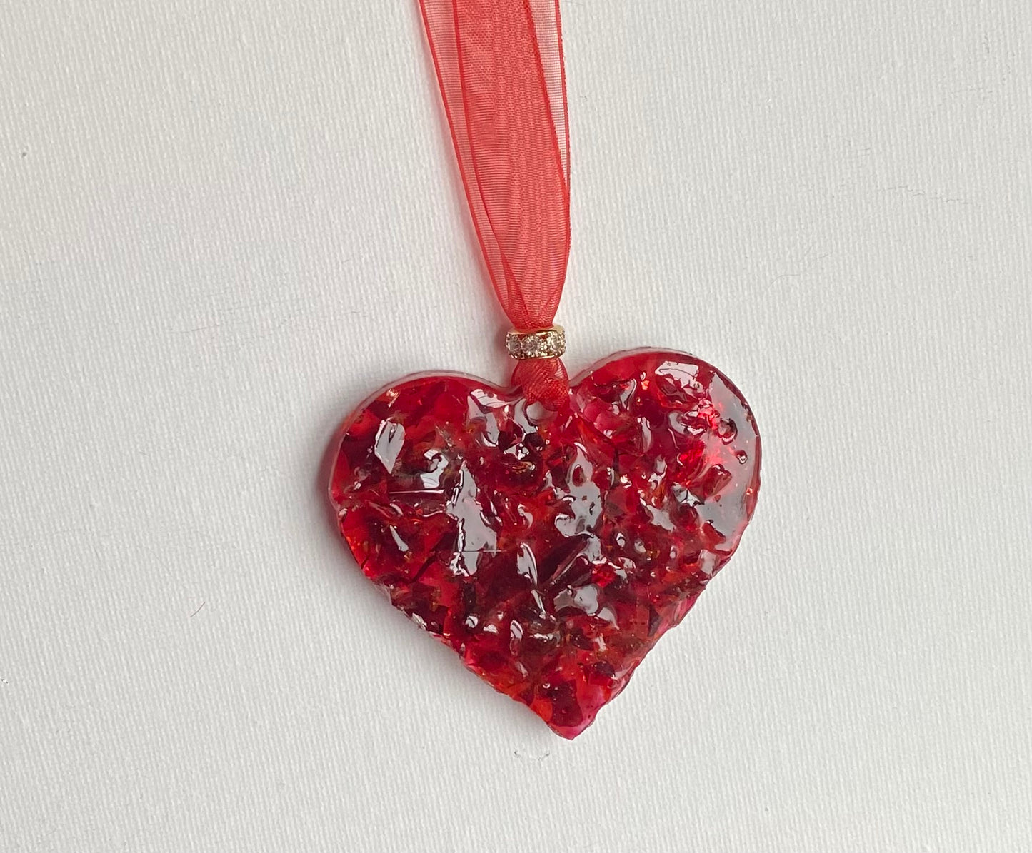 True Love Perfectly Imperfect Heart Ornament - Valentine Red