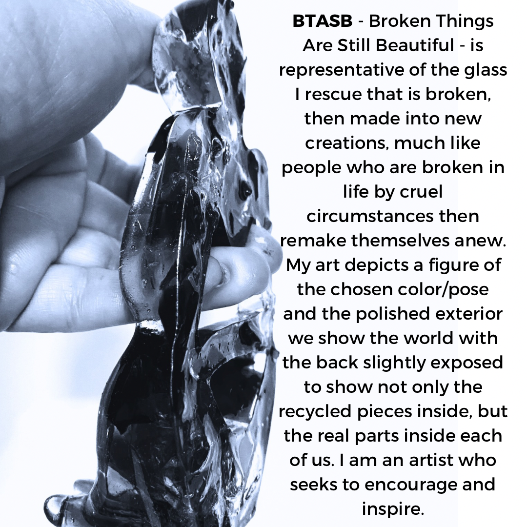 Mindful - Thinking and Dreaming - Purple Recycled Glass Art