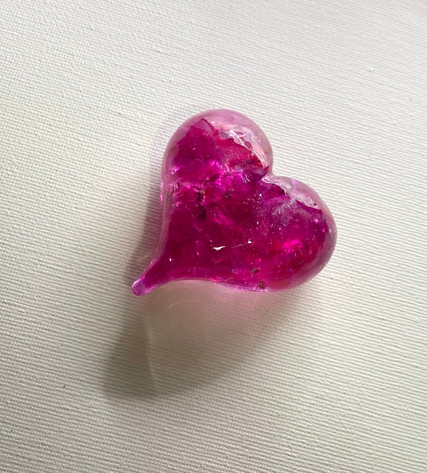 Bright Pink Perfectly Imperfect Heart Paperweight - Small