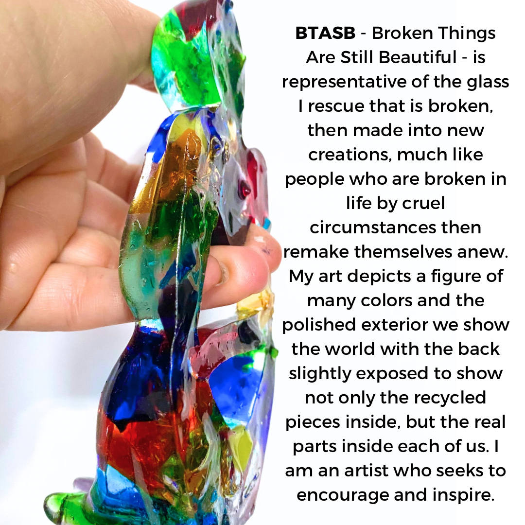 Rainbow of Color - Recycled Glass Figurine