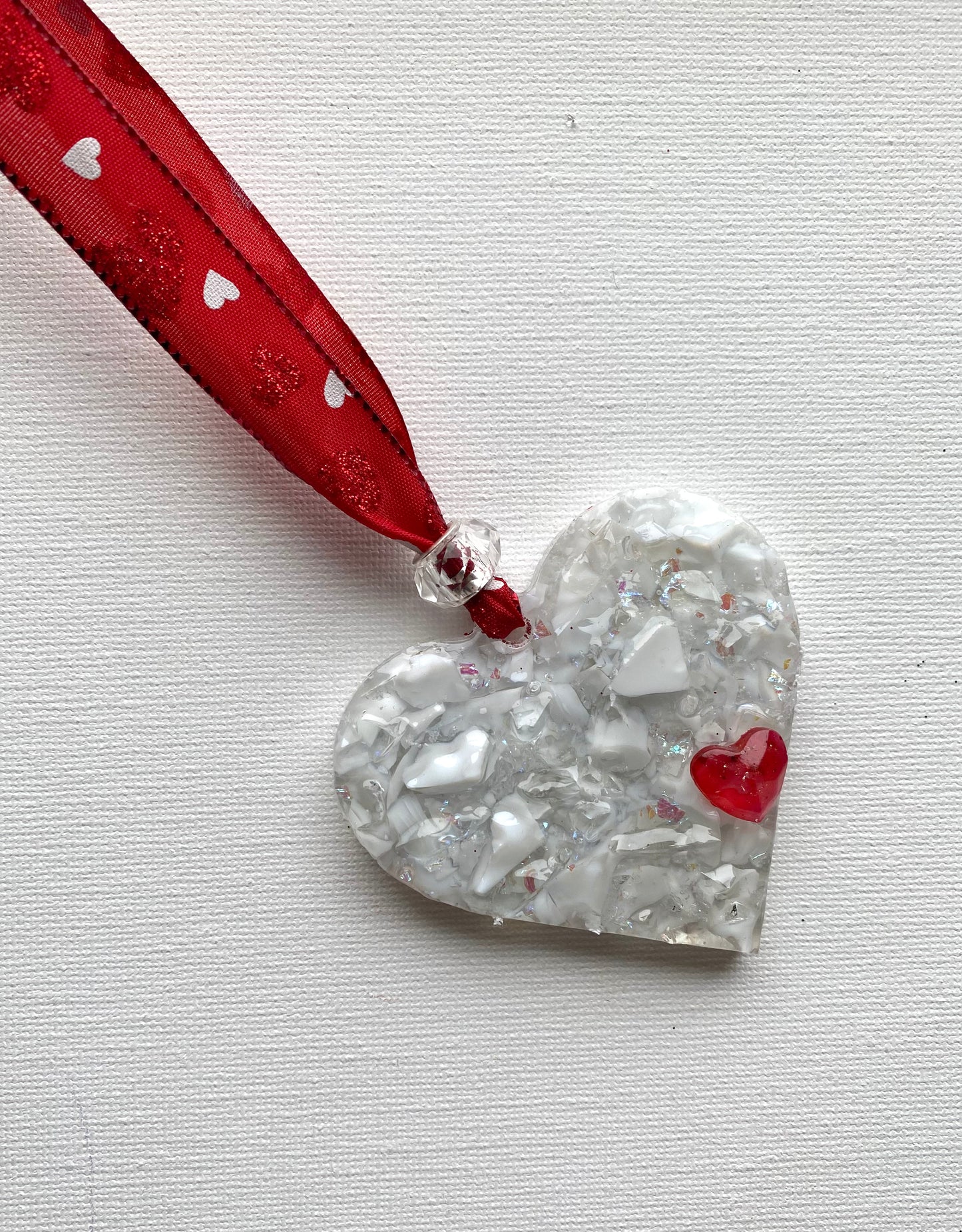 Heart of Hearts Perfectly Imperfect Heart with Heart Ornament - Red and White