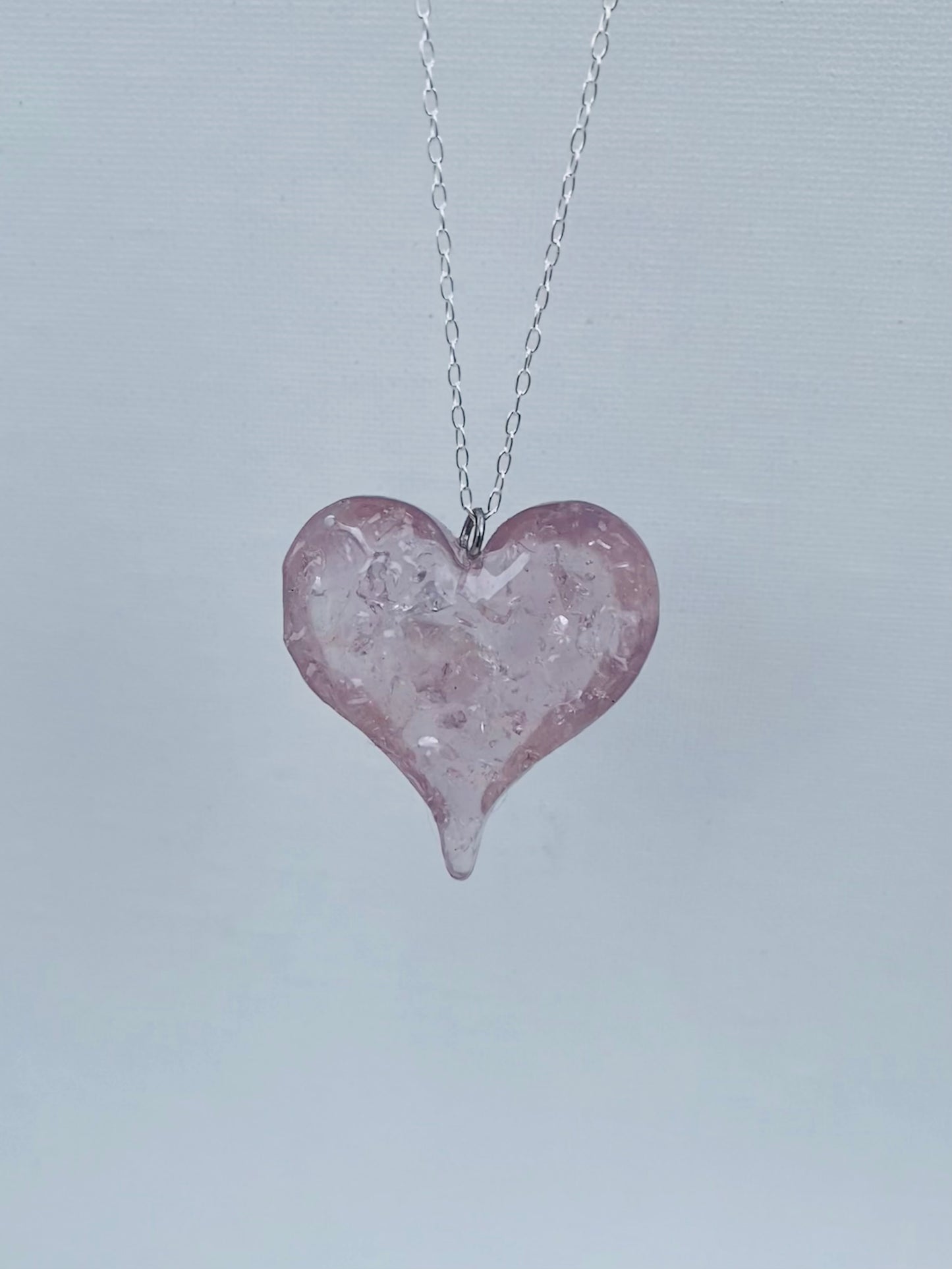 Baby Pink Perfectly Imperfect Heart Necklace - Light Pink