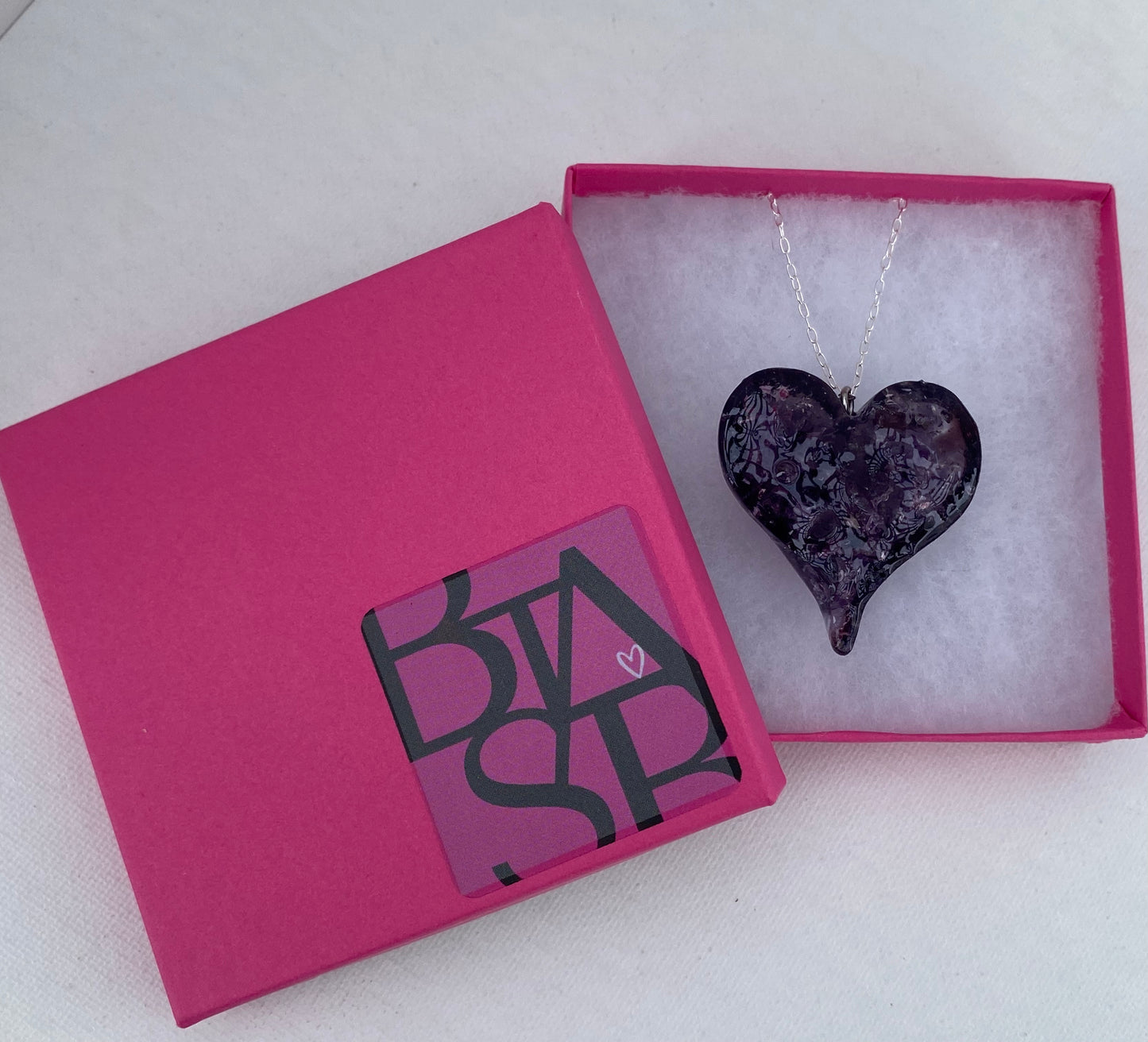 Lovely Purple Perfectly Imperfect Heart Necklace - Deep Violet