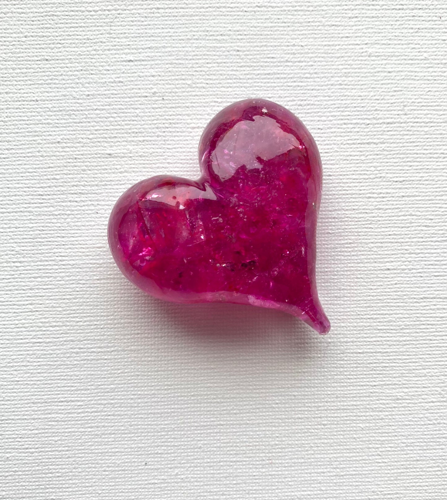 Bright Pink Perfectly Imperfect Heart Paperweight - Small