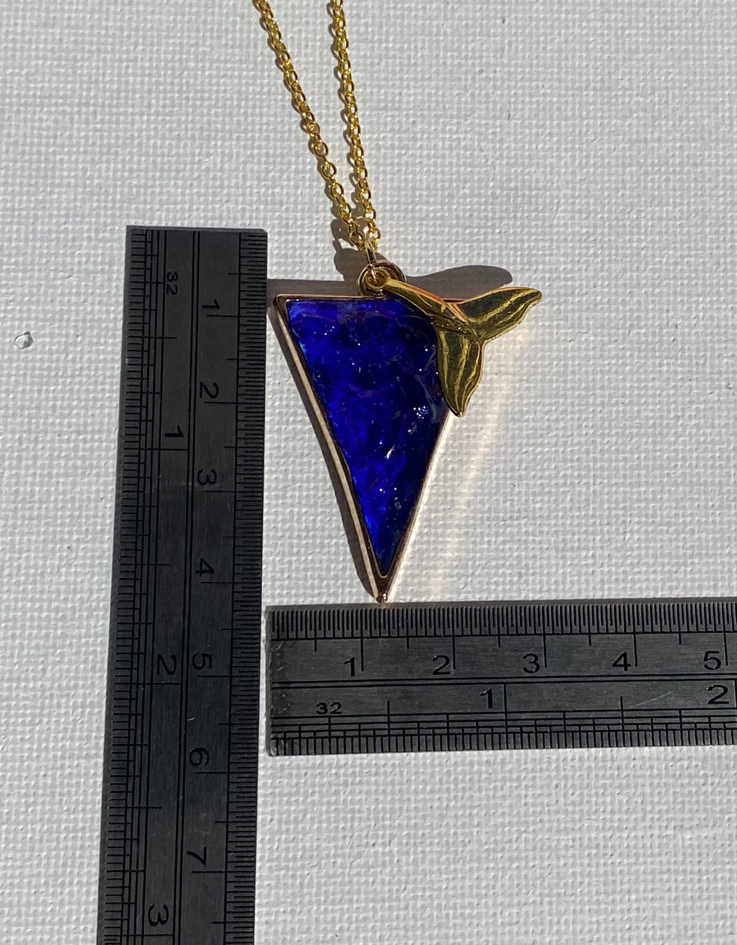 Whale Tail Cobalt Blue Necklace