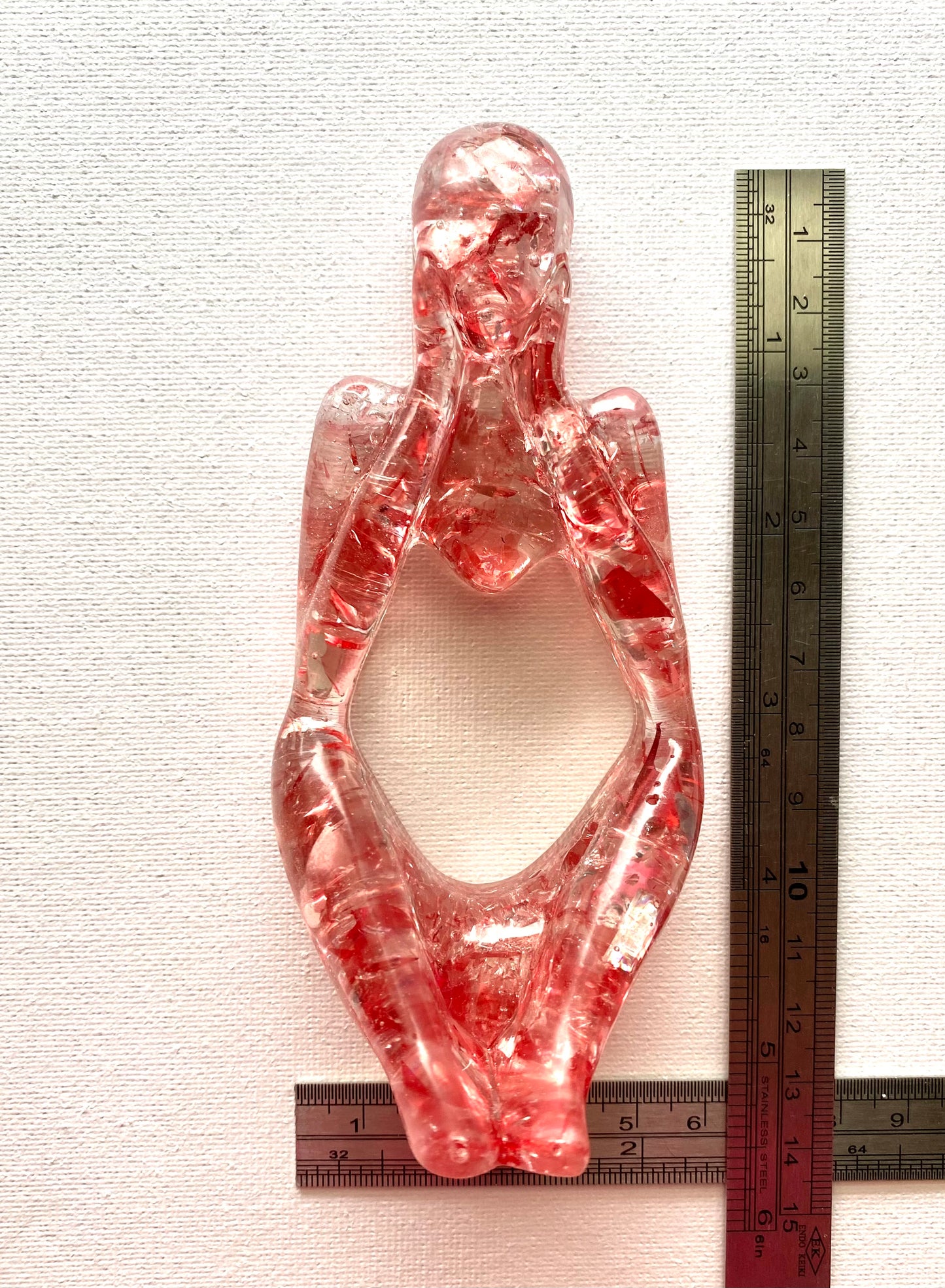 Thoughtful - Thinking and Dreaming - Pink Recycled Glass Art