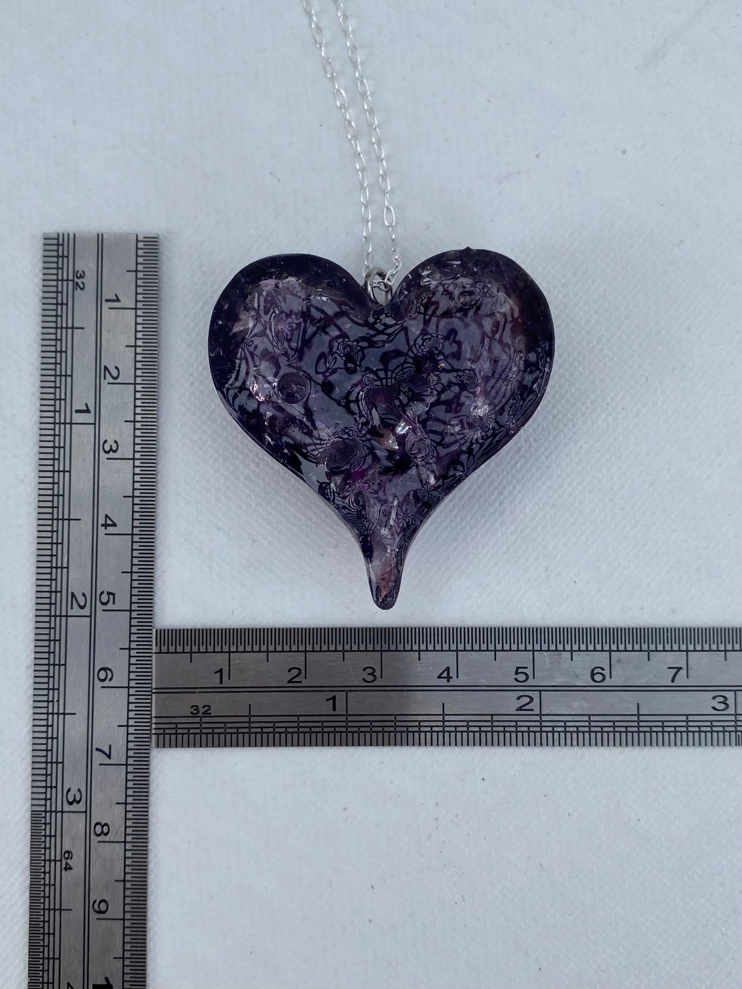 Lovely Purple Perfectly Imperfect Heart Necklace - Deep Violet