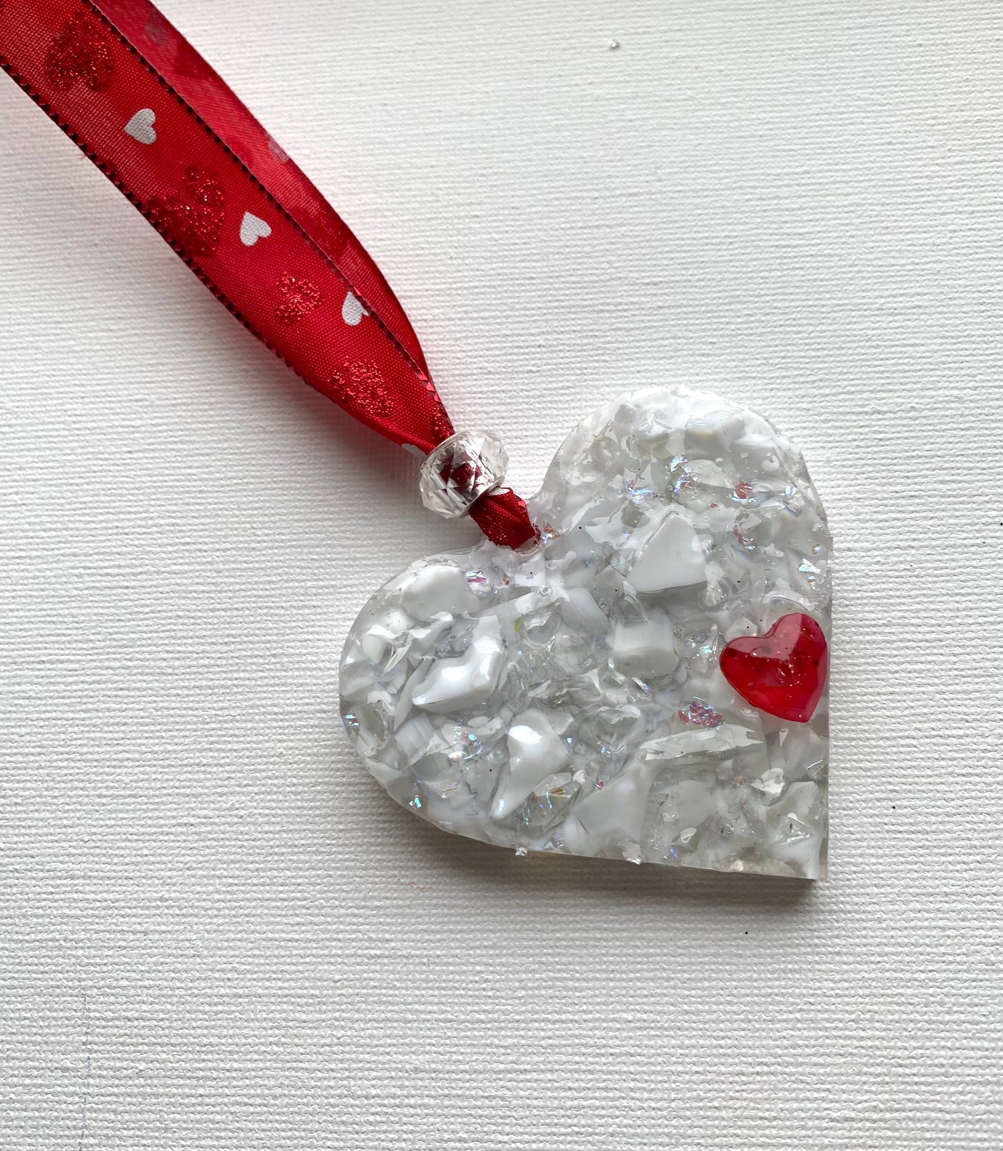 Heart of Hearts Perfectly Imperfect Heart with Heart Ornament - Red and White