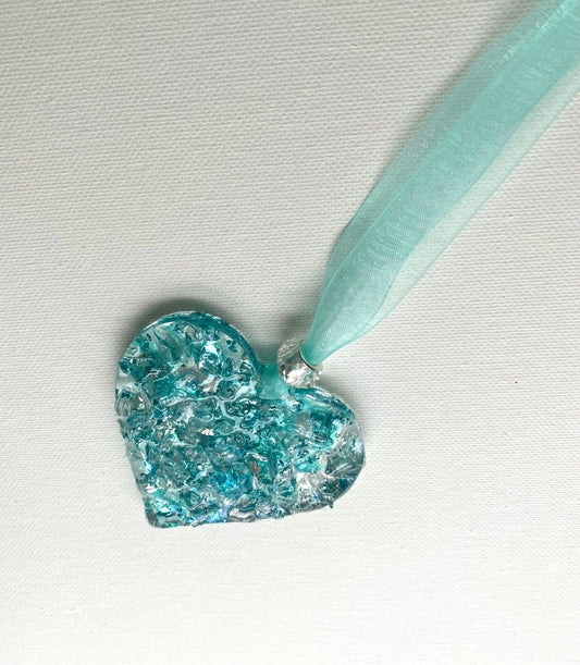 Turquoise Perfectly Imperfect Heart Ornament