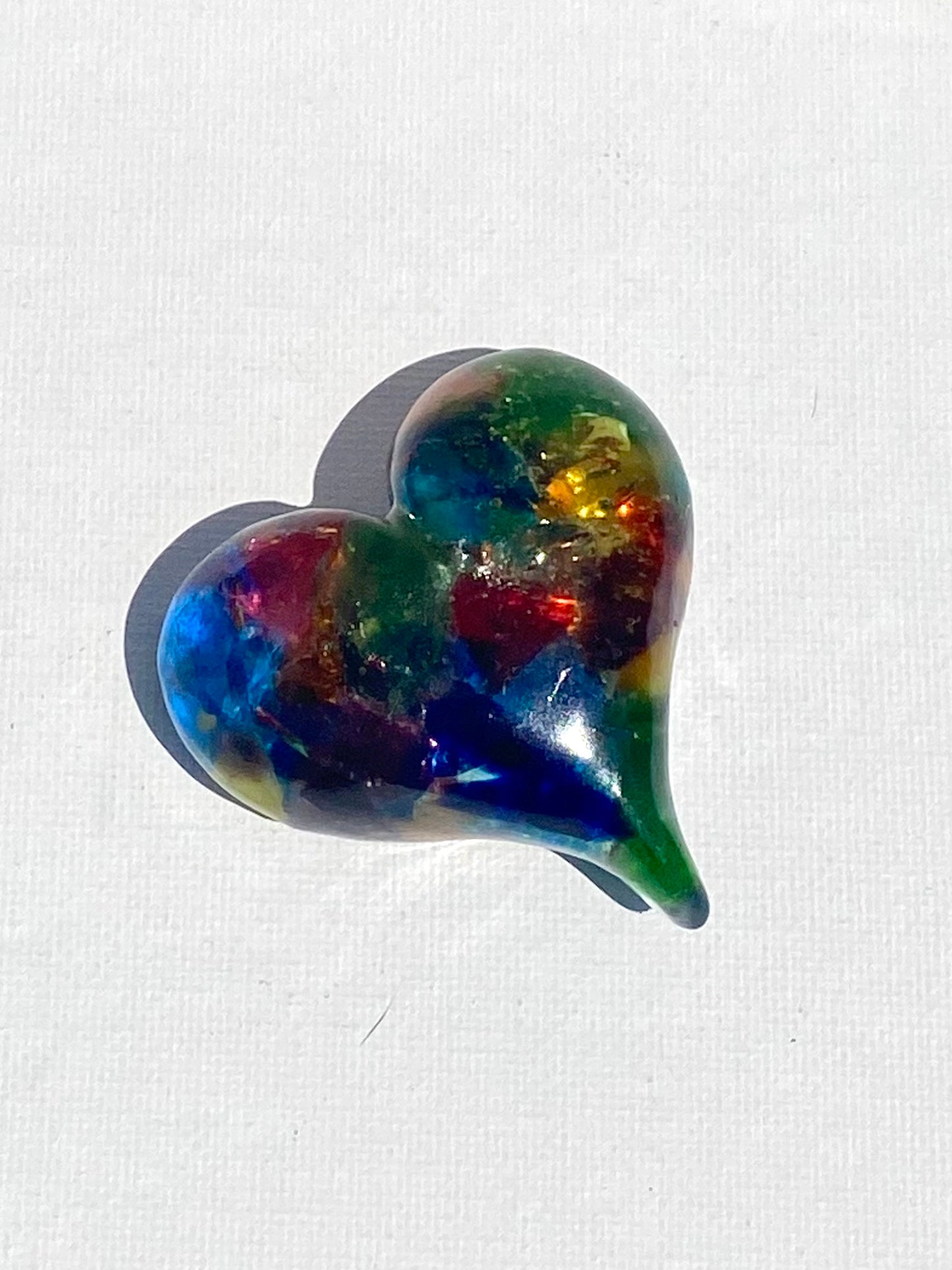 Rainbow of Colors Perfectly Imperfect Heart Paperweight