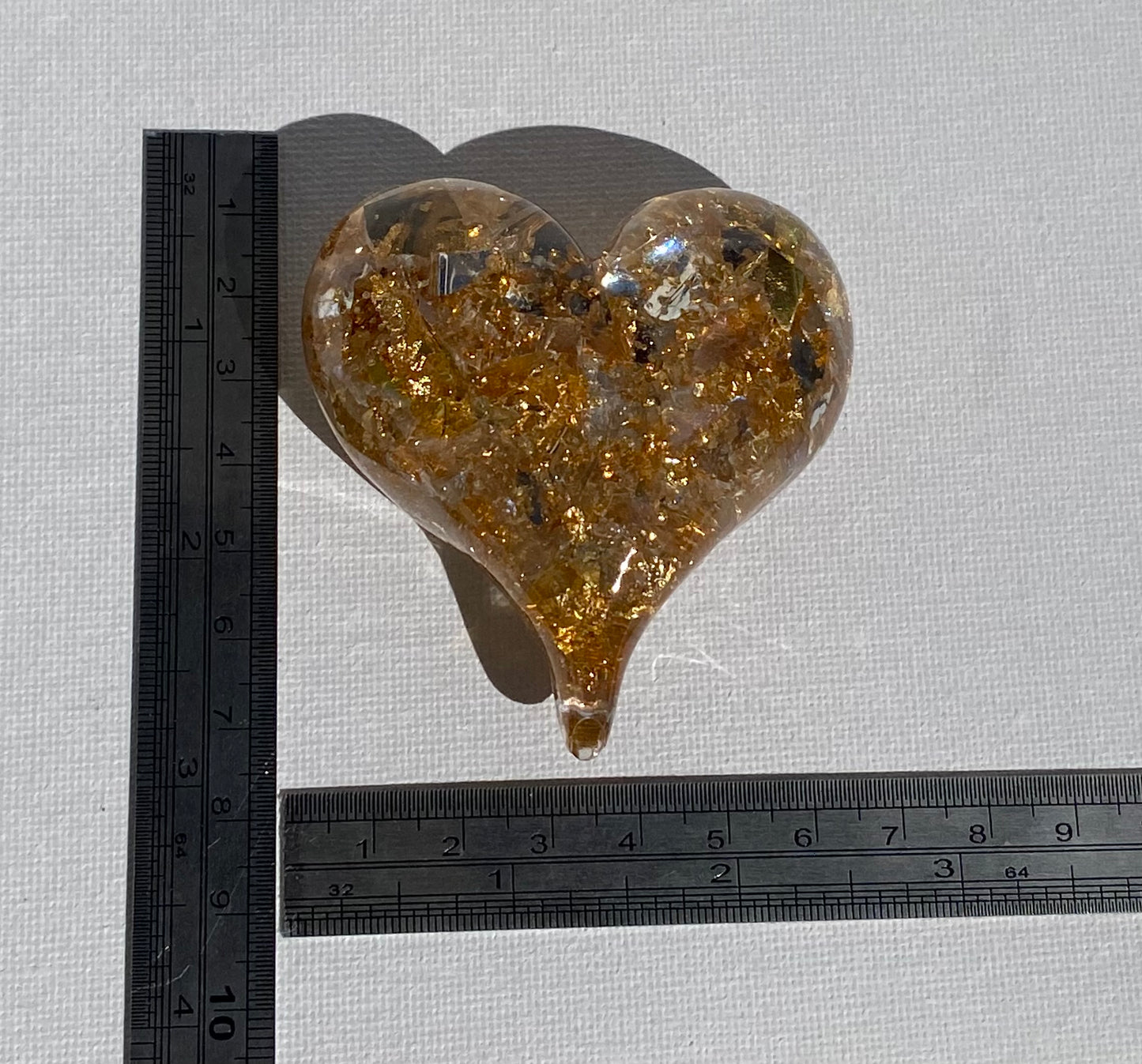 Golden Shine Perfectly Imperfect Heart Paperweight Medium