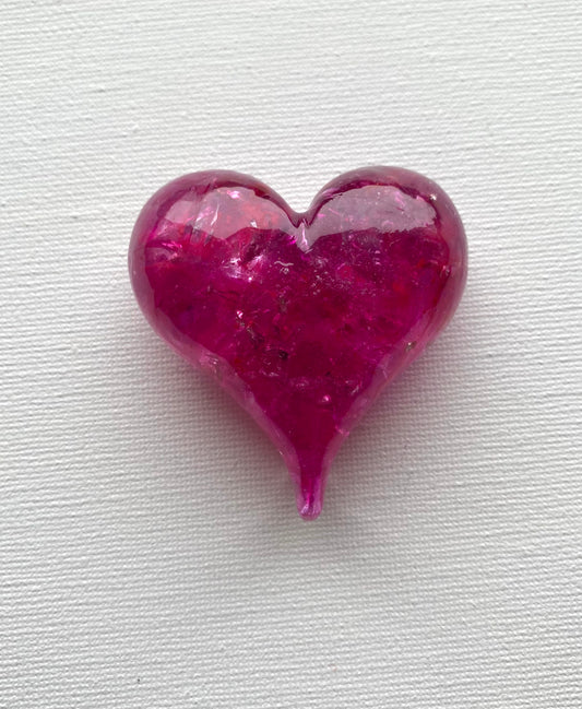 Bright Pink Perfectly Imperfect Heart Paperweight - Small