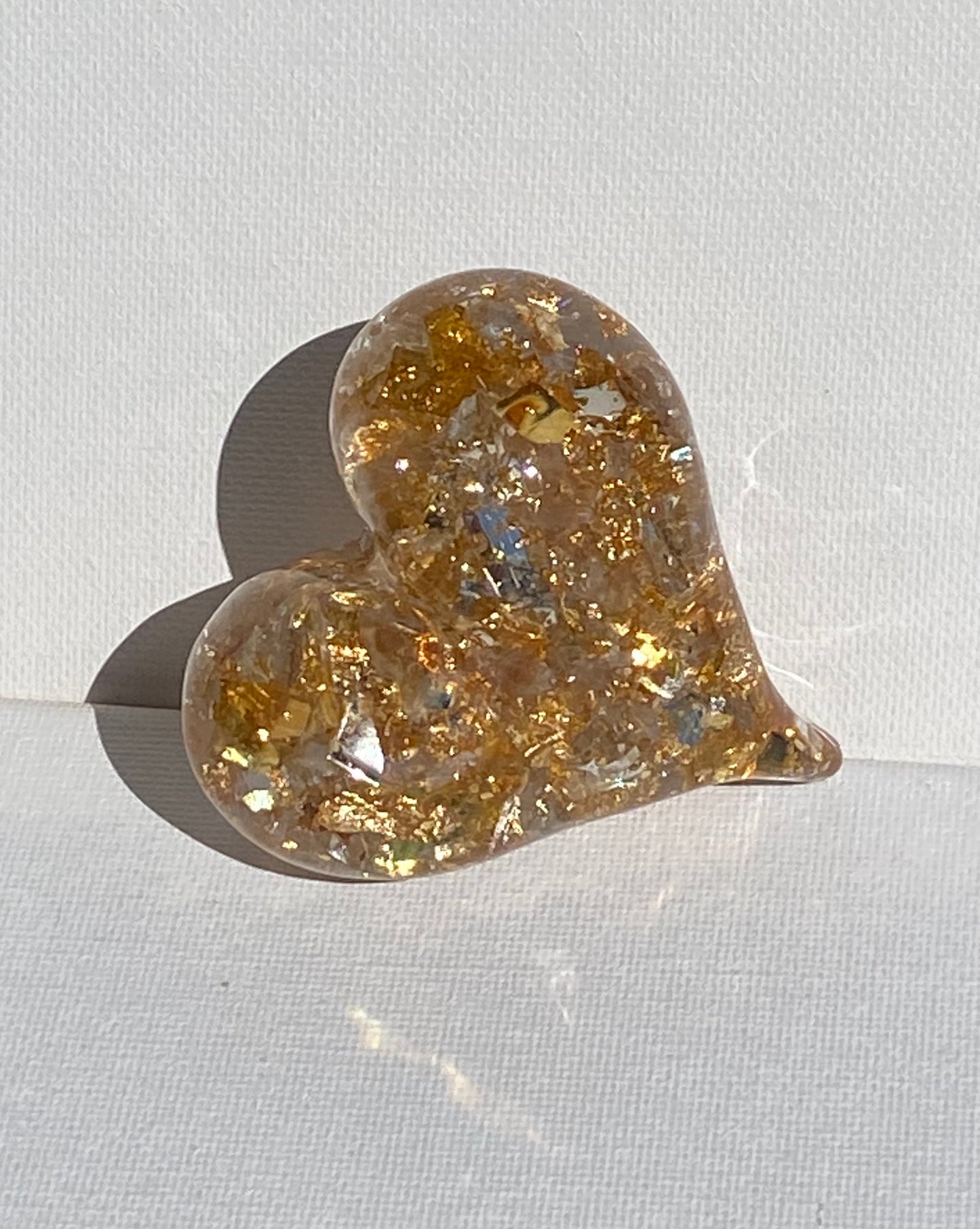 Golden Shine Perfectly Imperfect Heart Paperweight Medium