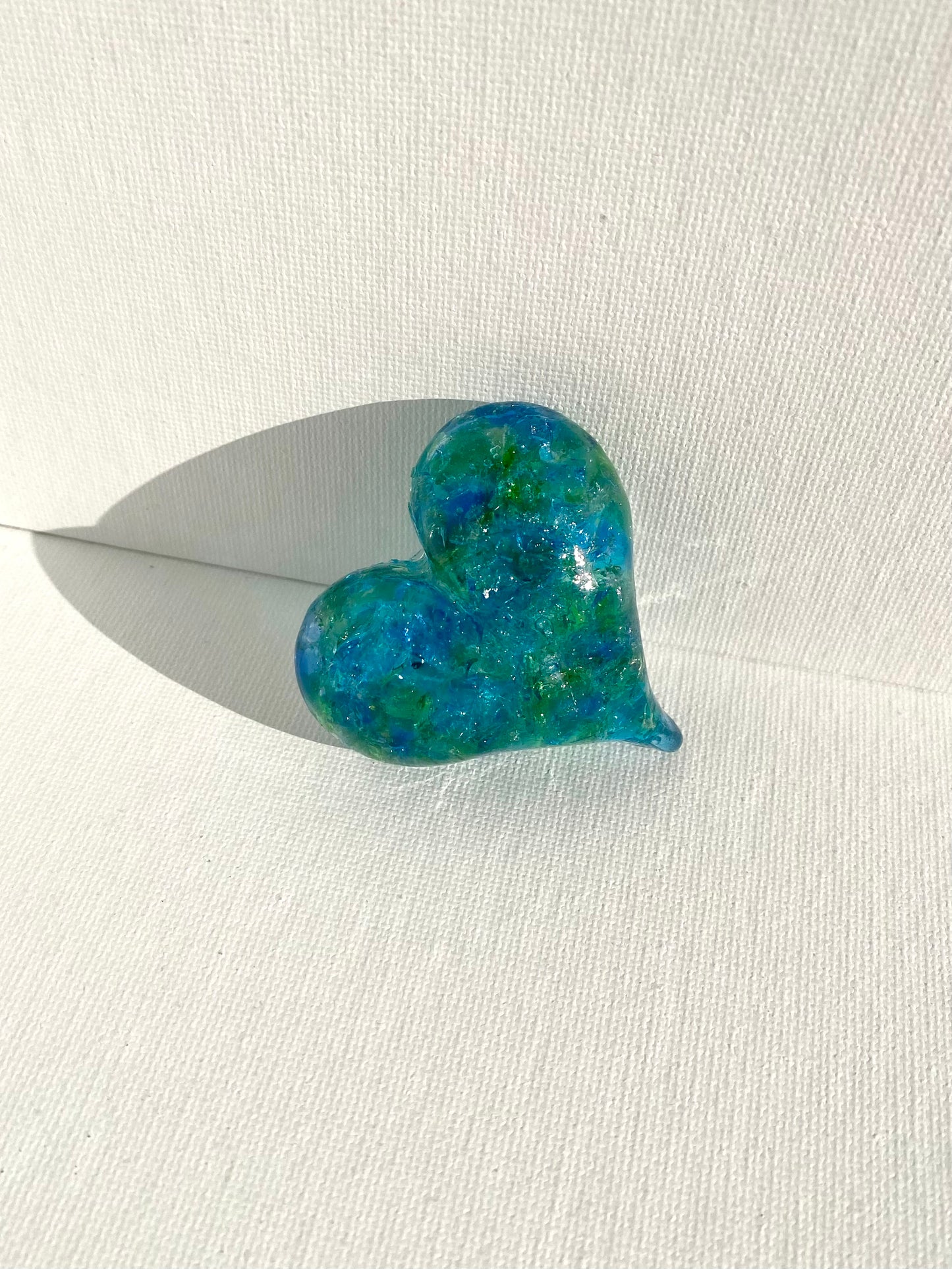 Sea Glass Coastal Perfectly Imperfect Heart Paperweight - Small