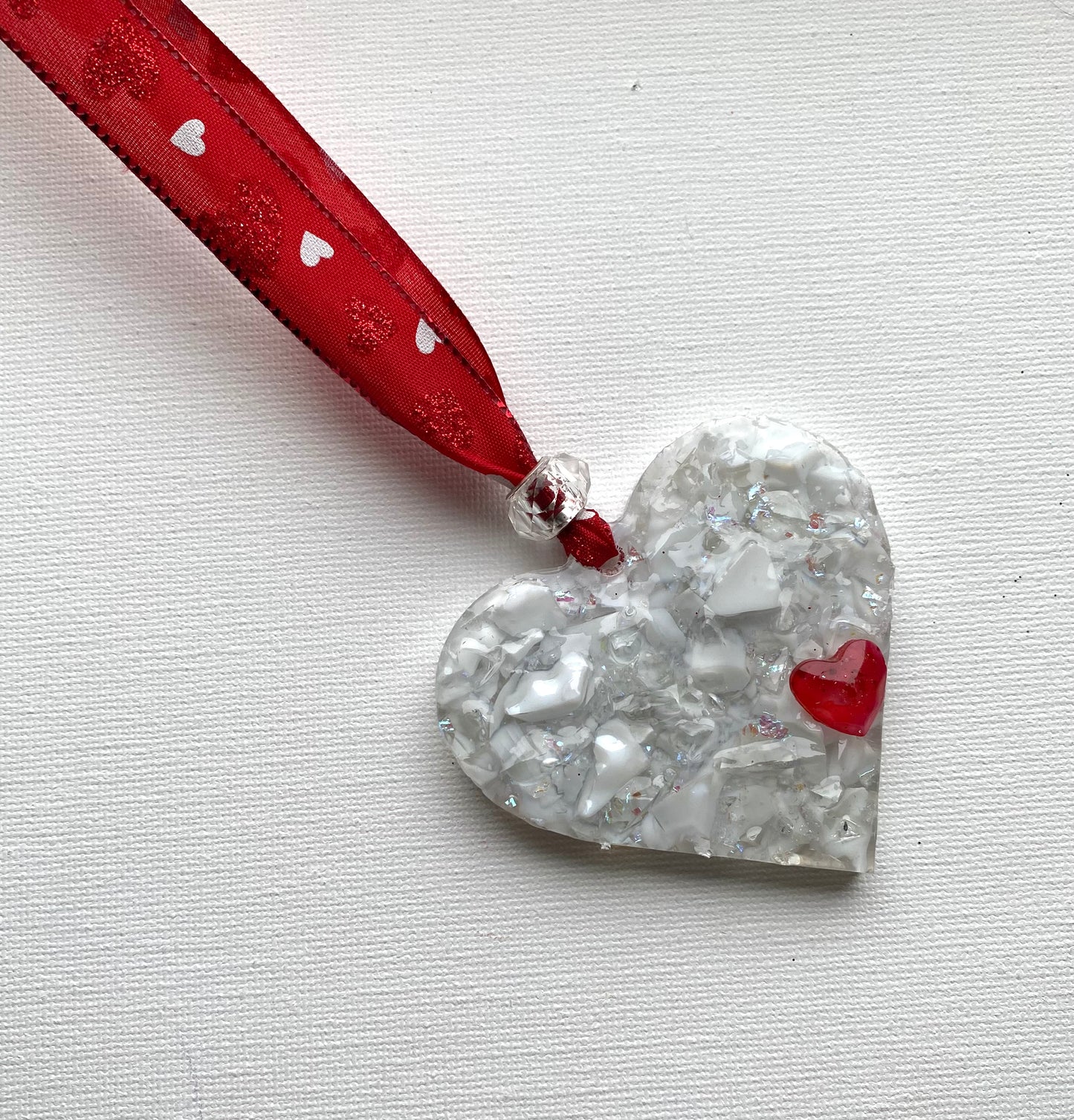 Heart of Hearts Perfectly Imperfect Heart with Heart Ornament - Red and White