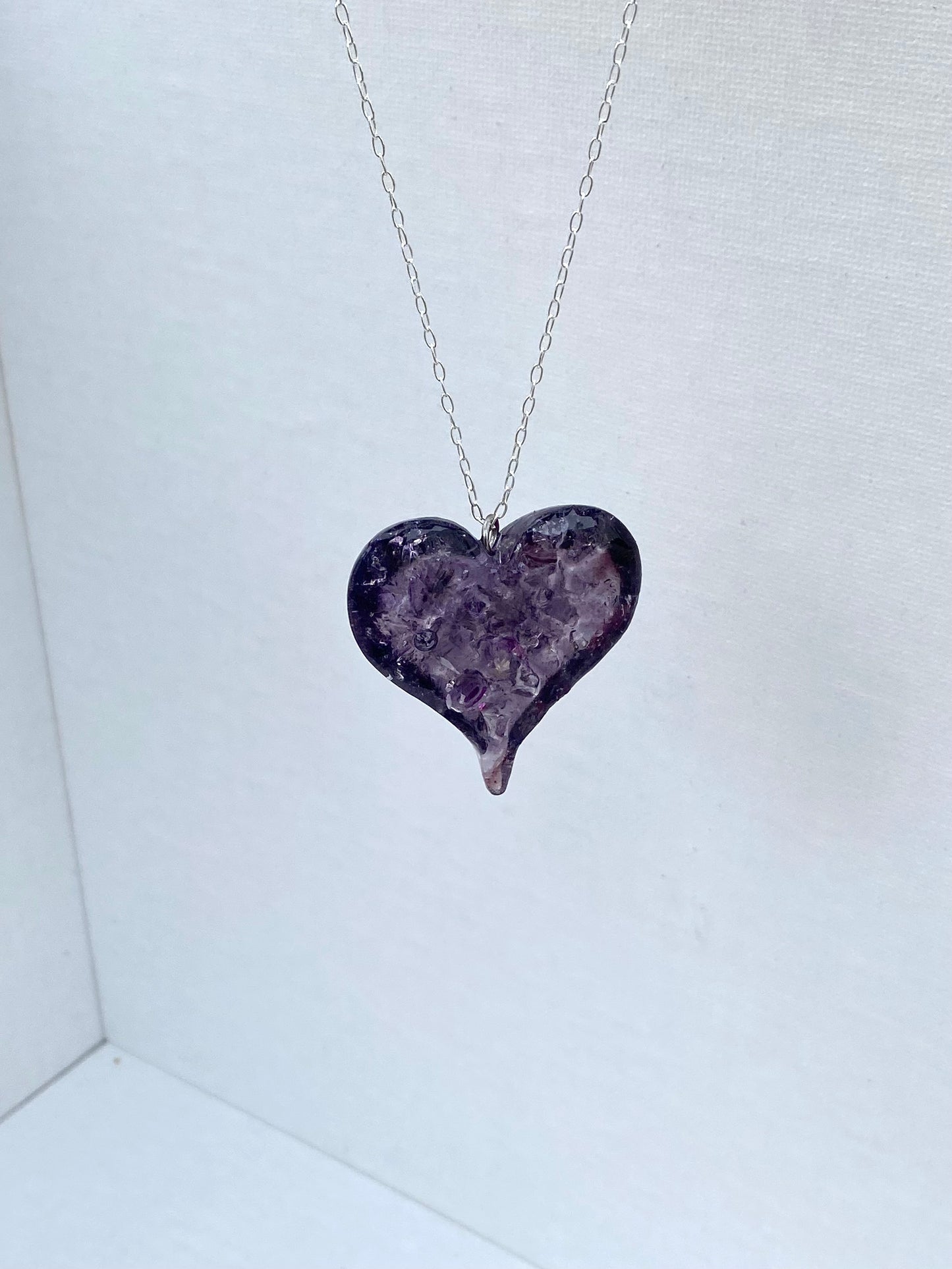 Lovely Purple Perfectly Imperfect Heart Necklace - Deep Violet