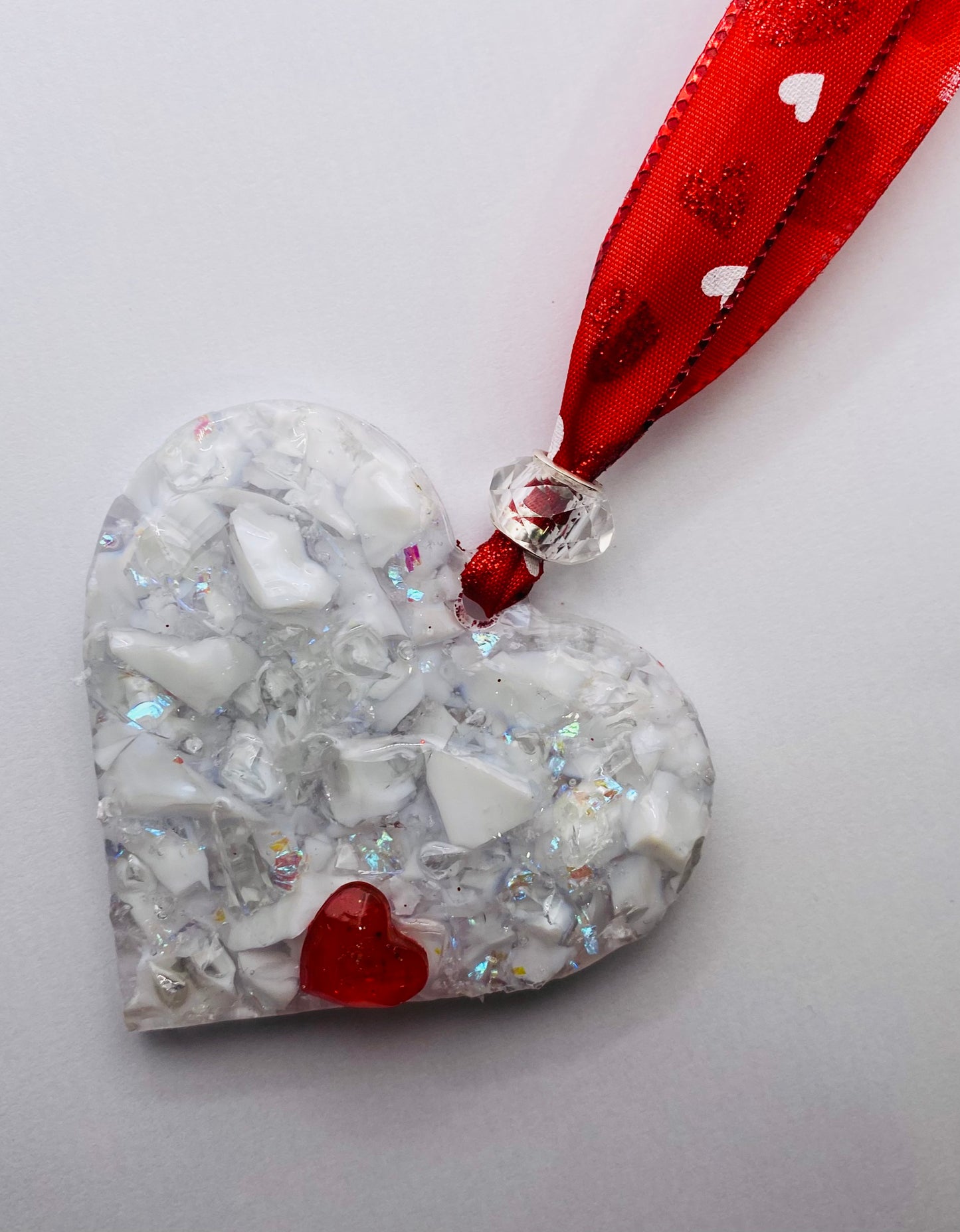 Heart of Hearts Perfectly Imperfect Heart with Heart Ornament - Red and White