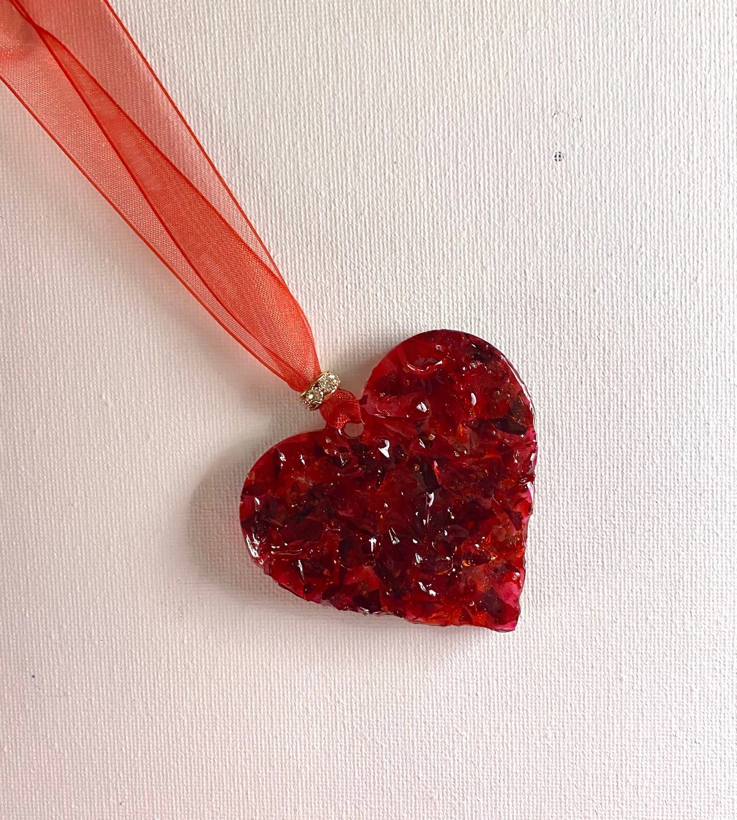 True Love Perfectly Imperfect Heart Ornament - Valentine Red